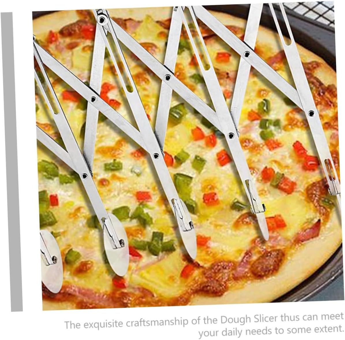 Cabilock Round Dough Cutter 5 Wheel Pizza Cutter Stainless Steel Slicer Perfect for Baking Pizza
