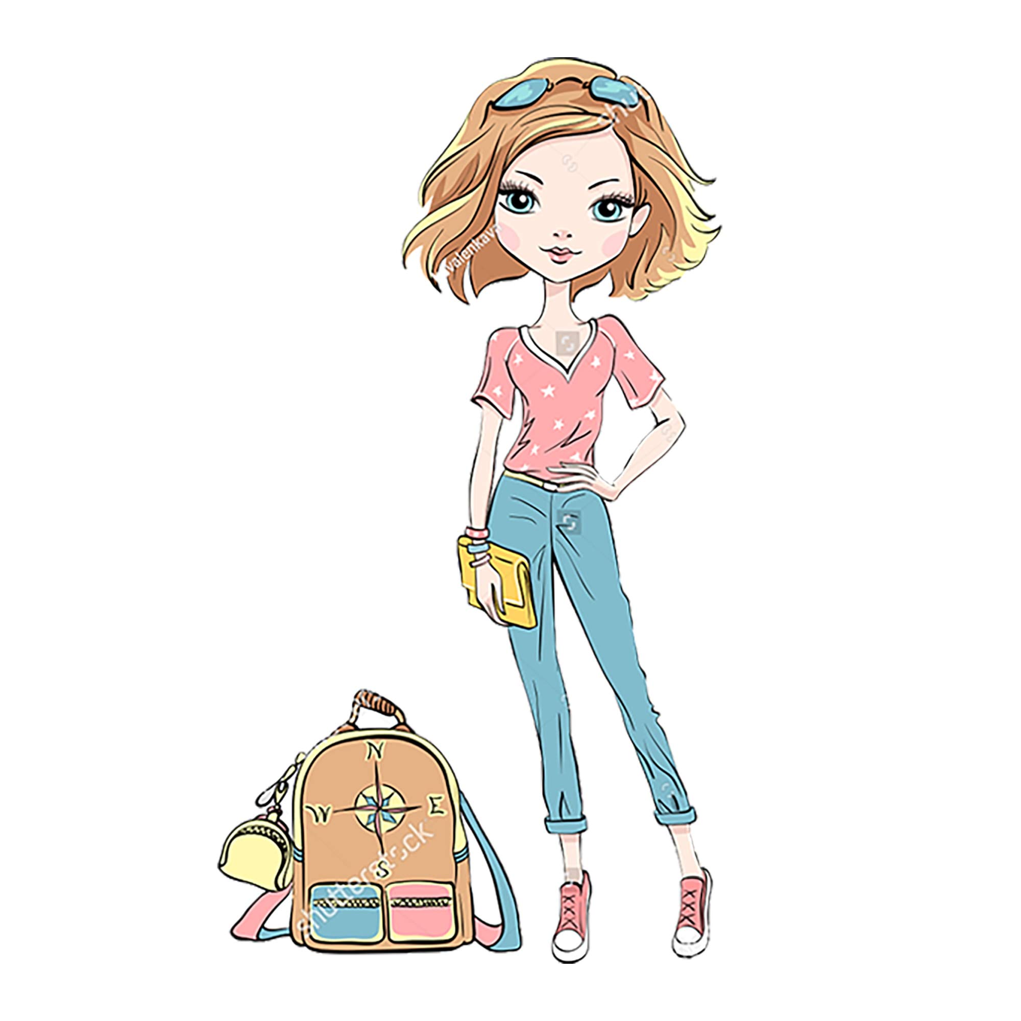 Girl Cuting Scrapbooking Crafts Hair Lady Decorative