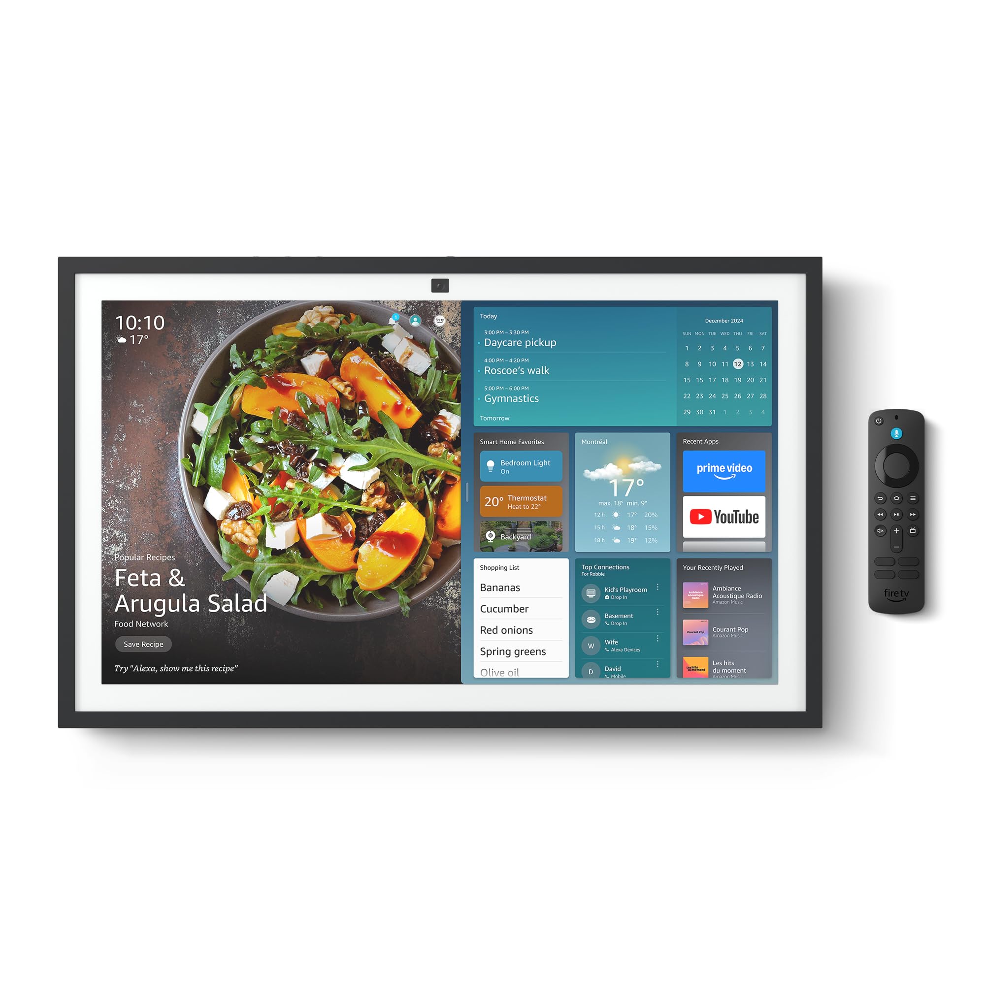 Amazon Echo Show 21 (newest model), Full HD 21” kitchen hub for home organization, with built-in Fire TV and Alexa, with Alexa+ Early Access