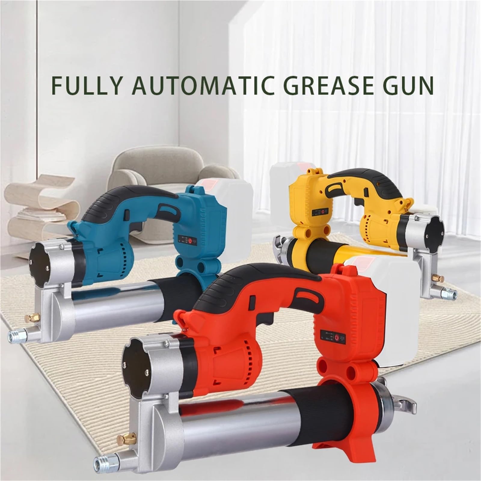 Pistola de engrase portátil automática con motor sin escobillas de 21 V y batería de litio for rellenar cartuchos y realizar el mantenimiento de su coche.(Blauw)