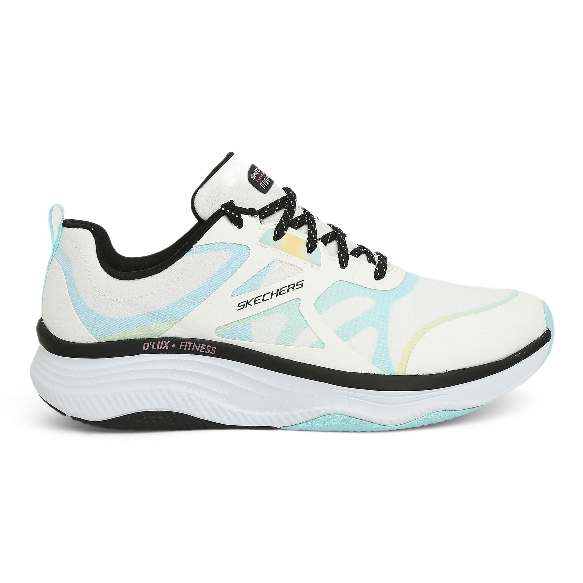 Skechers DLux Fitness-Bright Casual Lace Up Womens Shoe Multi - 149834-WBKB (B0BXDGKBNN) Amazon Price History, Amazon Price Tracker