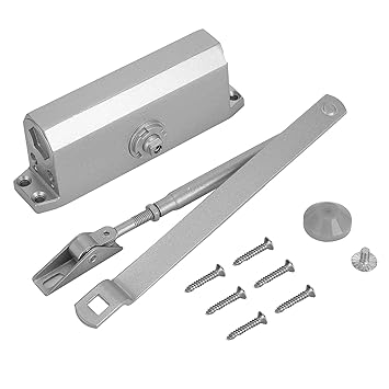 Aluminum Alloy Door Closer ulic Damper Door Closer Djustable Automatic Door Hardware Accessory 180 Degree Universal Installation for Left and Right Doors
