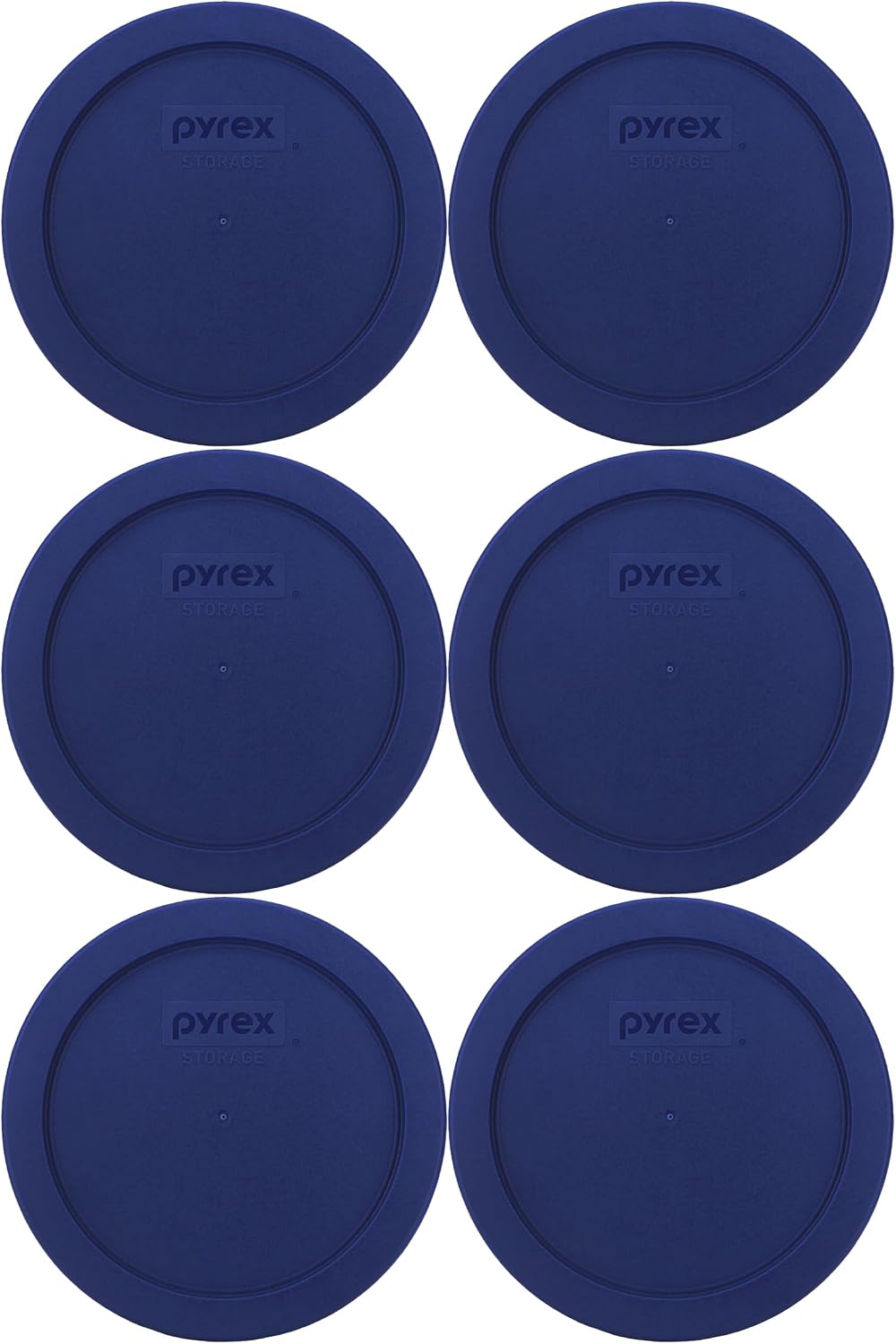Pyrex 7201-PC 4 Cup Blue Food Storage Replacement Lid (6-Pack) - Made in USA