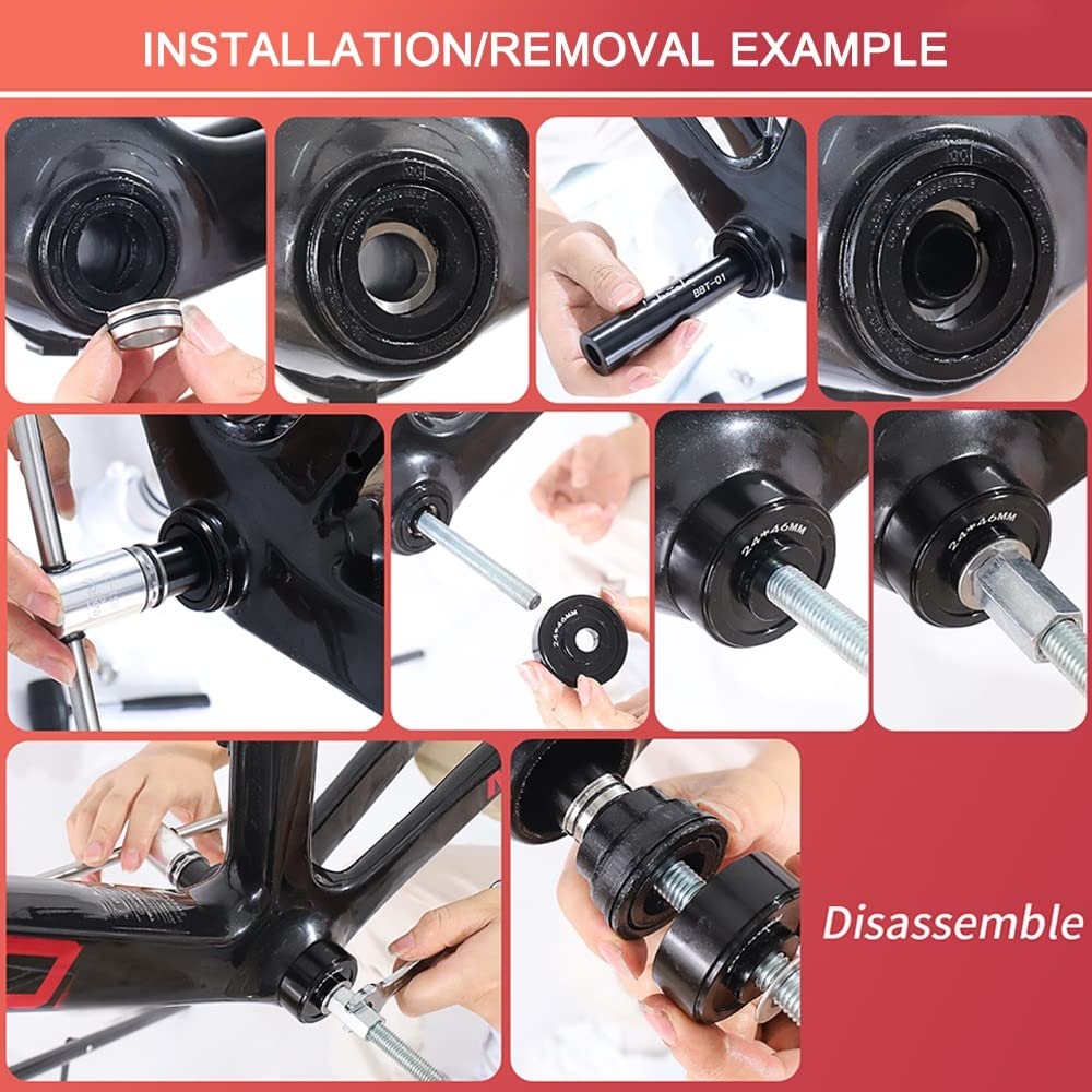 MiOYOOW Herramienta de extracción de instalación de bicicleta, herramienta de instalación de prensa de pedal de pedal de bicicleta para BB86/BB30/BB92/PF30