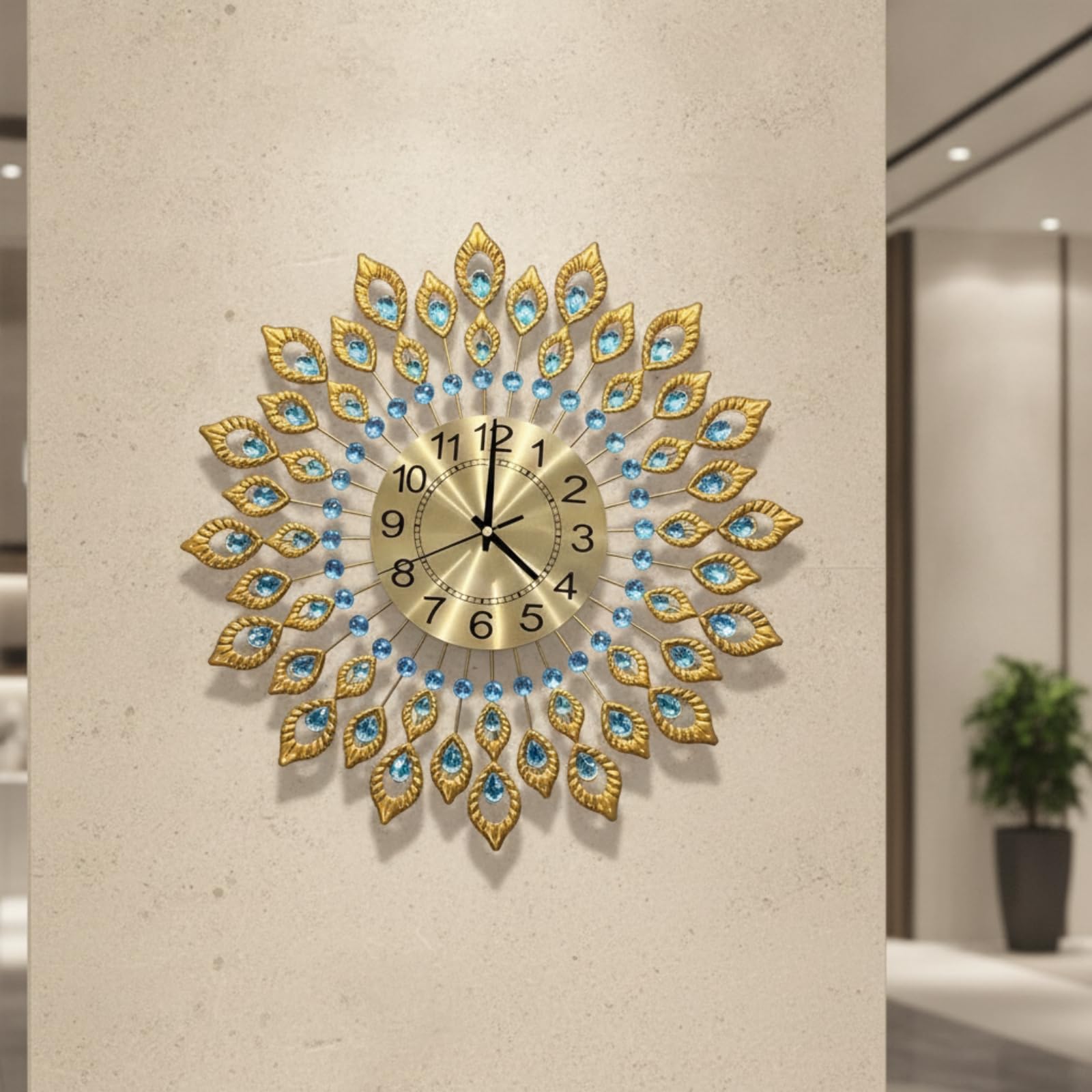 LOVIVER Reloj de Pared Reloj Decorativo Reloj de Salon Reloj Silencioso Reloj Metálico con Marco de Hierro con Cristales y Cubierta de Vidrio Orgánico Números, Style to 1
