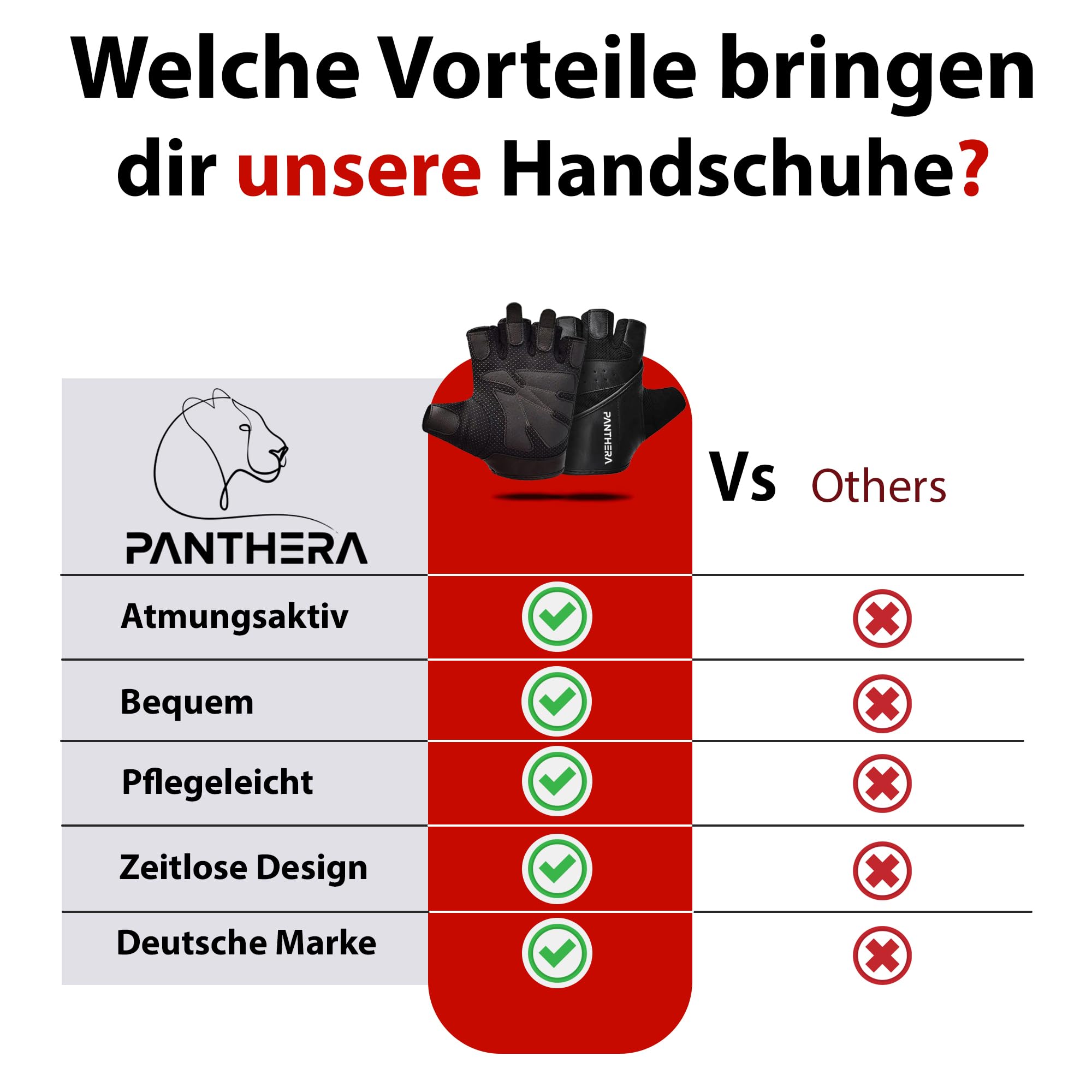 Panthera® Gants d'entrainement Gants de sport