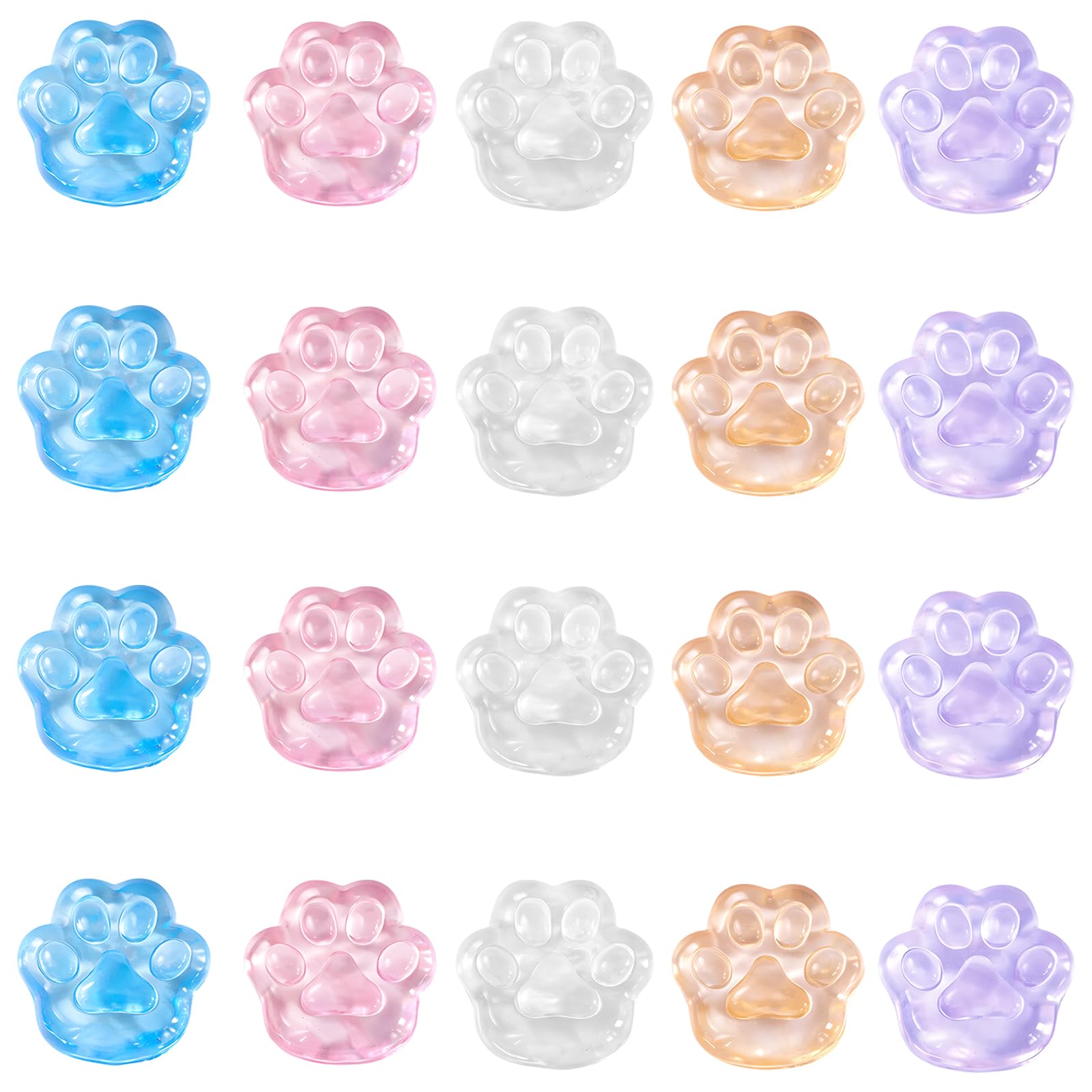 20PCS Ice Cube Squishy, Squishy Cube, Stress Cubes Mini Cubes Sensory for Party Favors, Family or Friend Gift (20PCS Cat Paw)