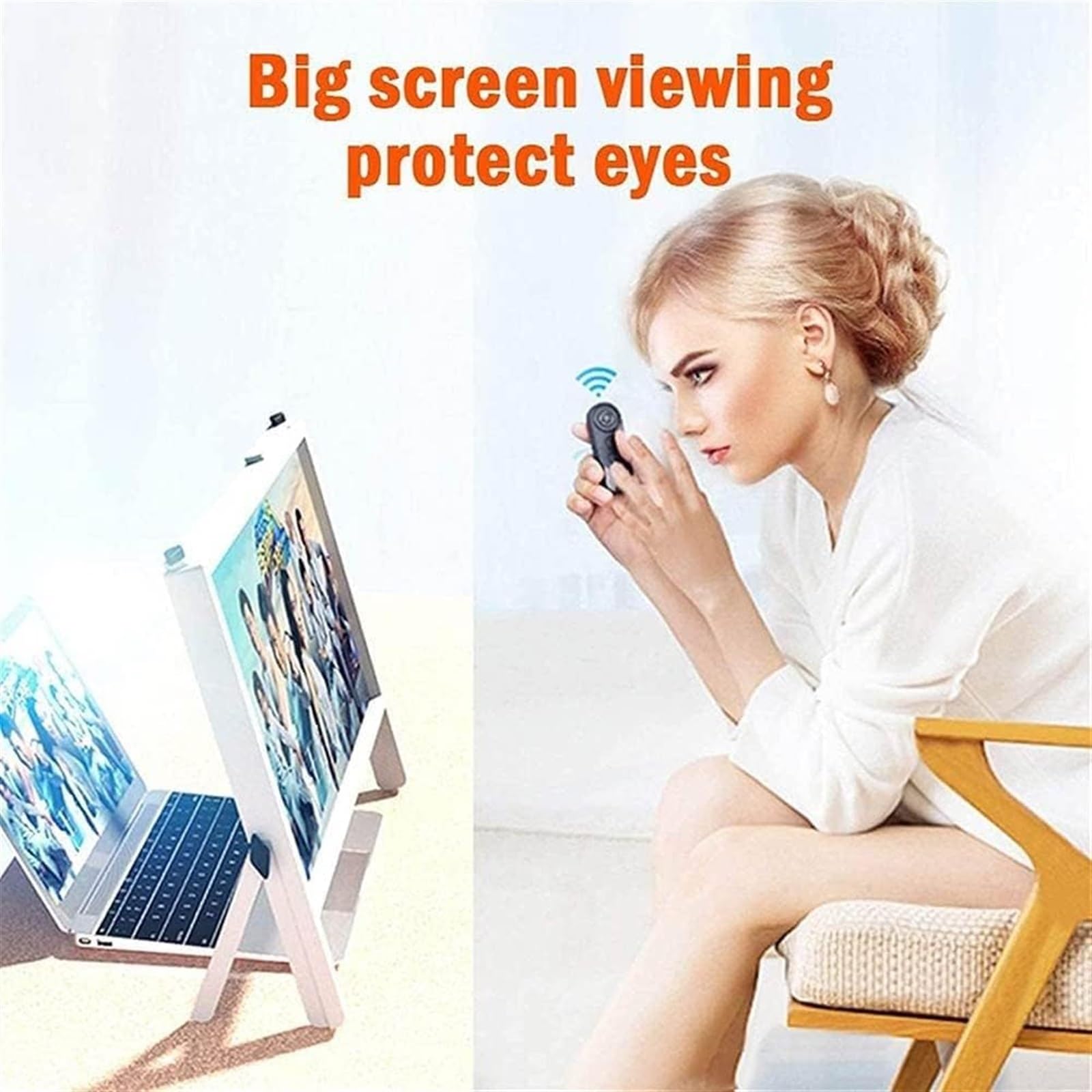 Okulary powiększające duża lupa do ekranu telefonu laptopa, 3D Hd Copmputer lupa do ekranu wzmacniacz projektor do gier
