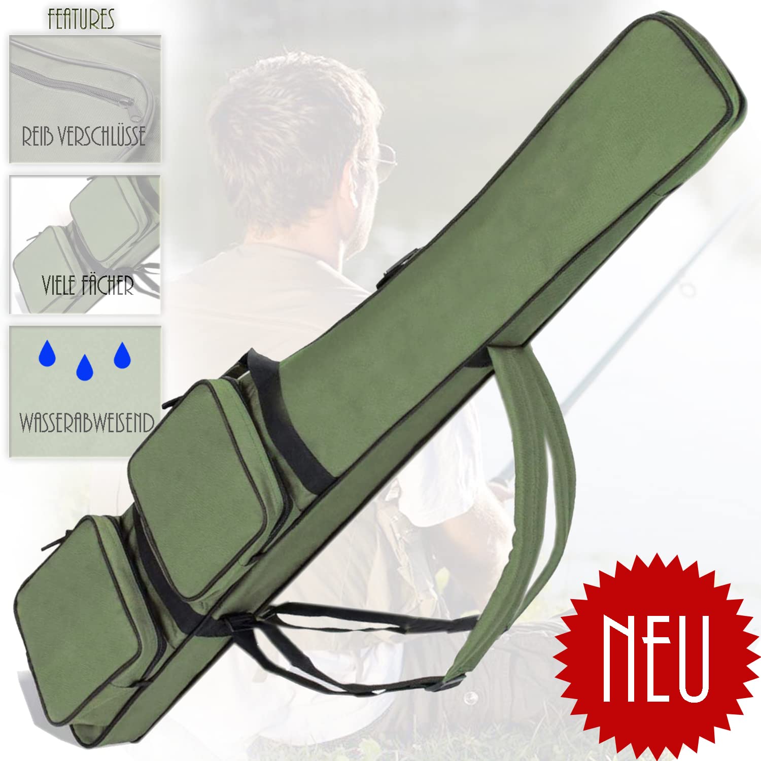 Vario Angelset Komplett Set Profi Forelle | 2x Rute 2x Rolle Spinnrolle Angelstuhl Angelbox Köder für Angelboxentasche Kescher