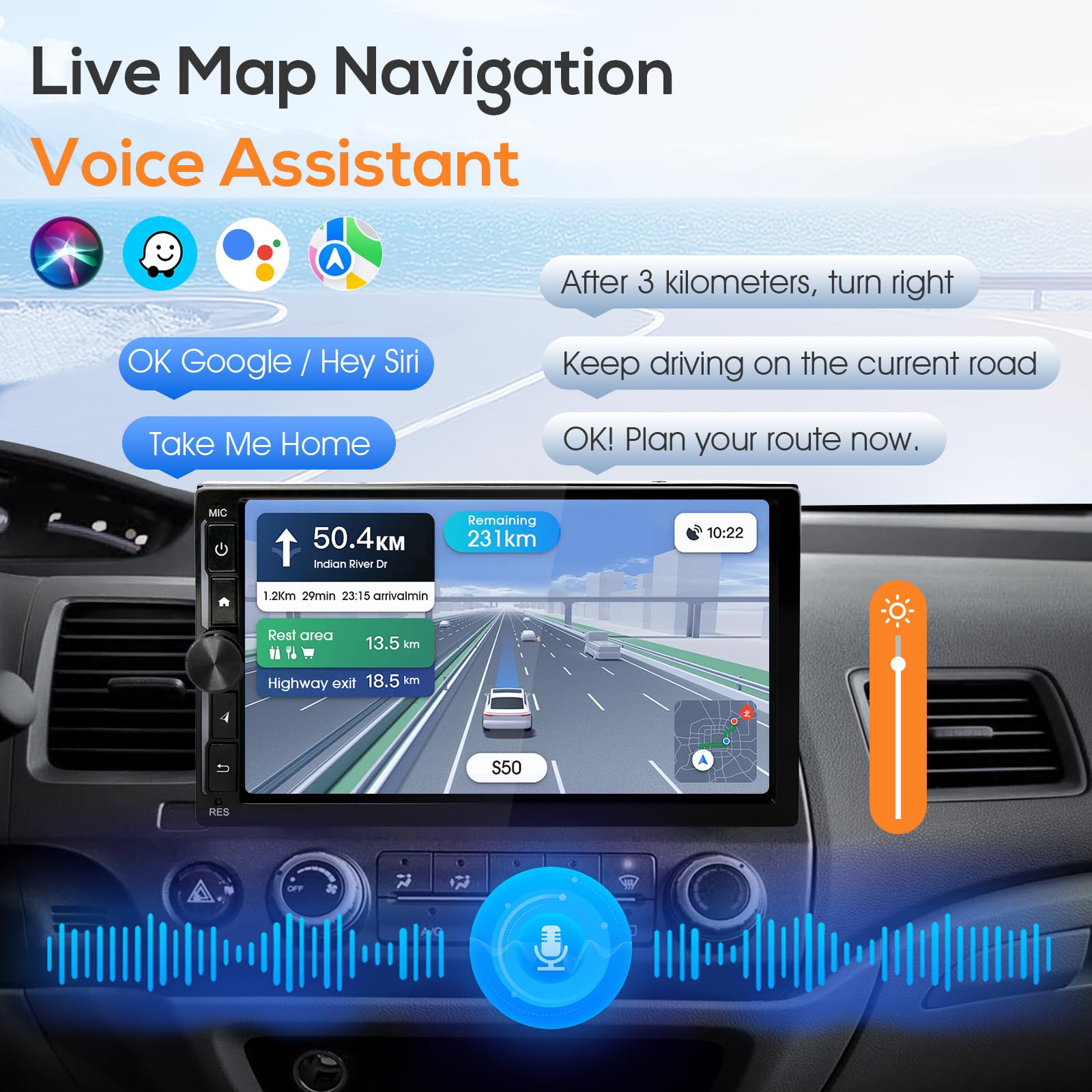 Haudio Autoradio 2 DIN CarPlay Et Android Auto Sans Fil Avec 7‘’ Écran Tactile HD,Bluetooth