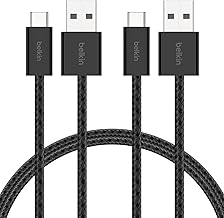 Belkin 2-Pack Braided USB-A to USB-C Cable 5ft, 15W - Soft, Flexible Fast-Charging Cable, Type C Charger Cord for iPhone 16 & 15 Series, Galaxy S25, Pixel 9, iPad Pro, & More - Black