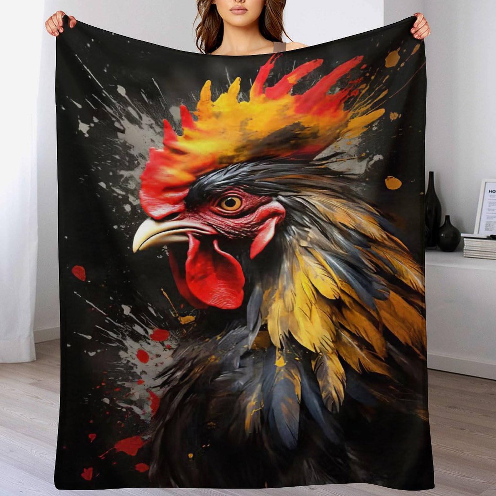 Couverture coq douce en flanelle pour des soirées cocooning au chaud