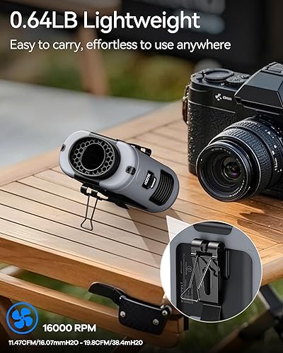 Miniatura 6 de Ventilador de cintura portátil AI recargable 10000 mAh cinturón camisa clip en ventilador para enfriamiento corporal que sopla aire frío 5