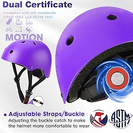 Toddler Kids Bike Helmet Set - Adjustable Cycling Helmet with Knee, Elbow Pads & Wrist Guards Sport Protective Gear Little Kid