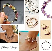 Vista 4 de Cuentas de piedras preciosas naturales para hacer joyas, 0.5 pulgadas, redondas irregulares, 100 piezas, cuentas sueltas de cristal perforadas