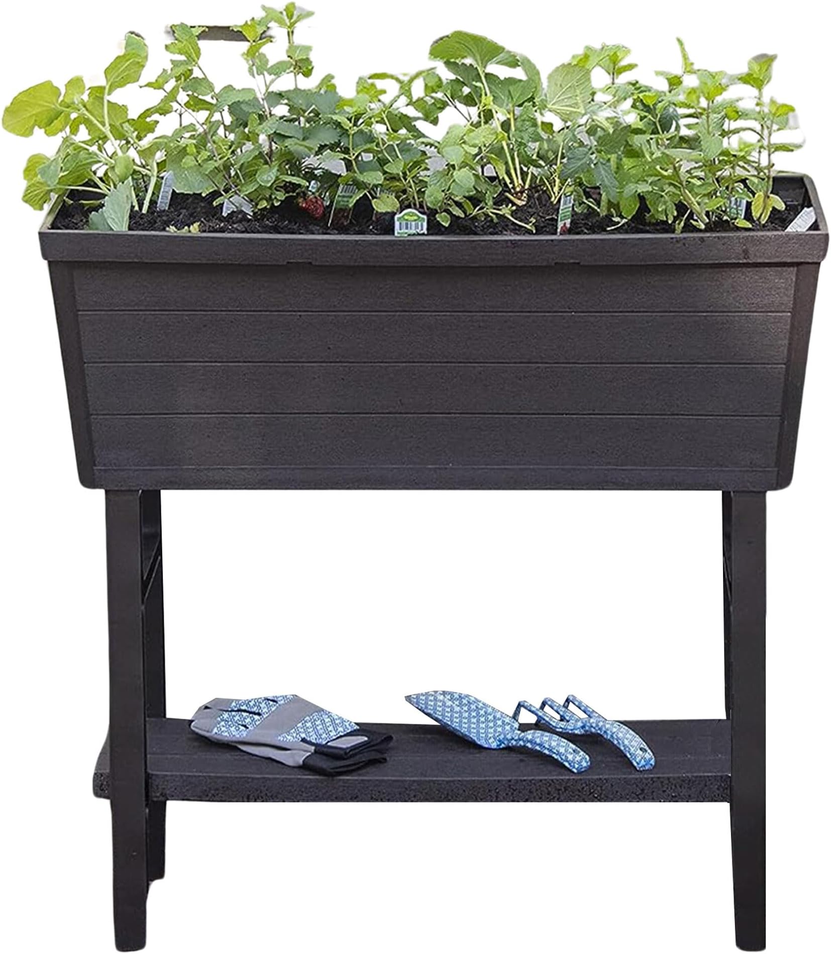 KETER XL Urban Bloomer Resin Elevated Planter Raised Garden Bed Patio, Lawn & Garden