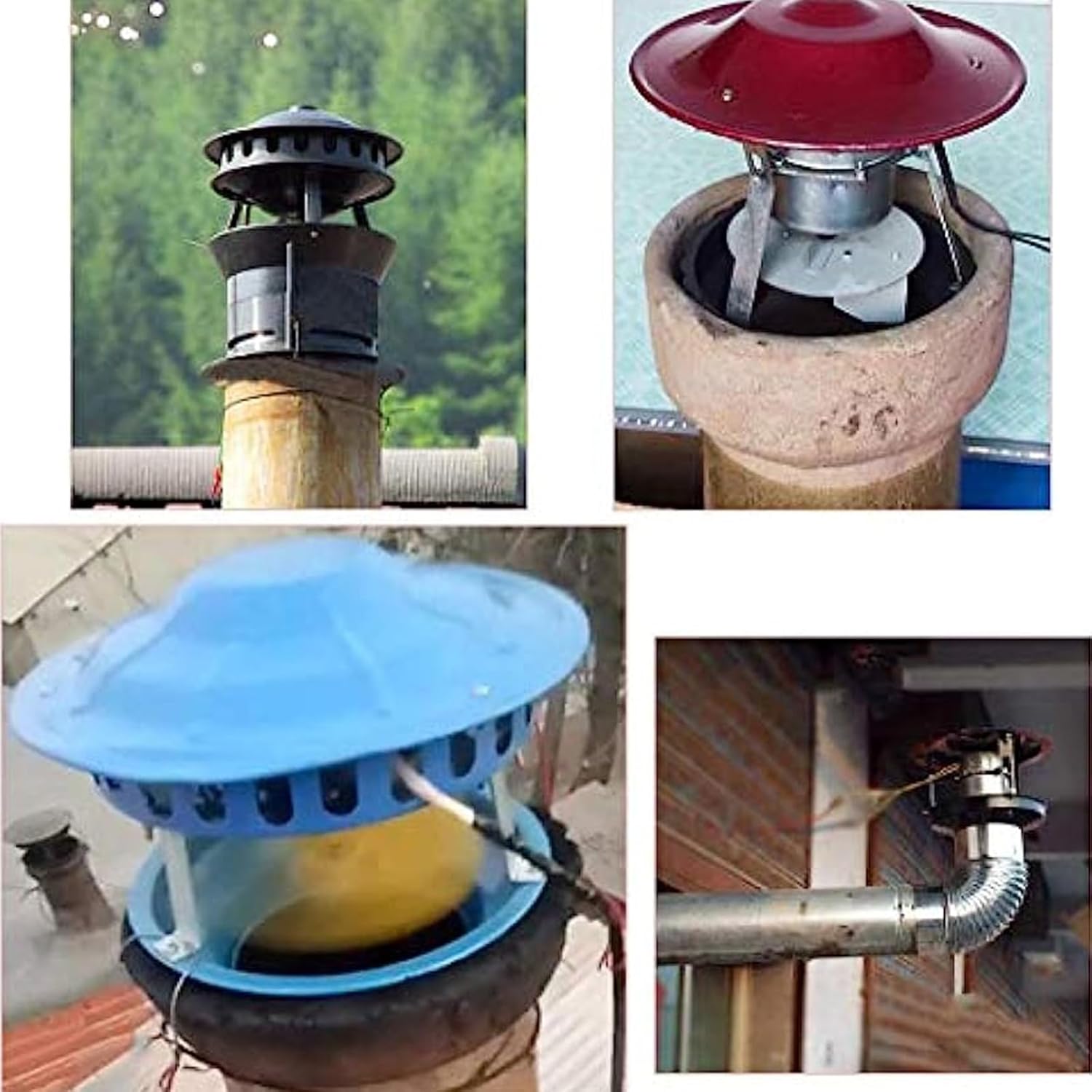 Chimney Fan 100W 5 Leaves Fireplace Exhaust Fan Flue Fan Chimney Draft Inducer Chimney Exhaust Fan for Fireplace Barbecue BBQ