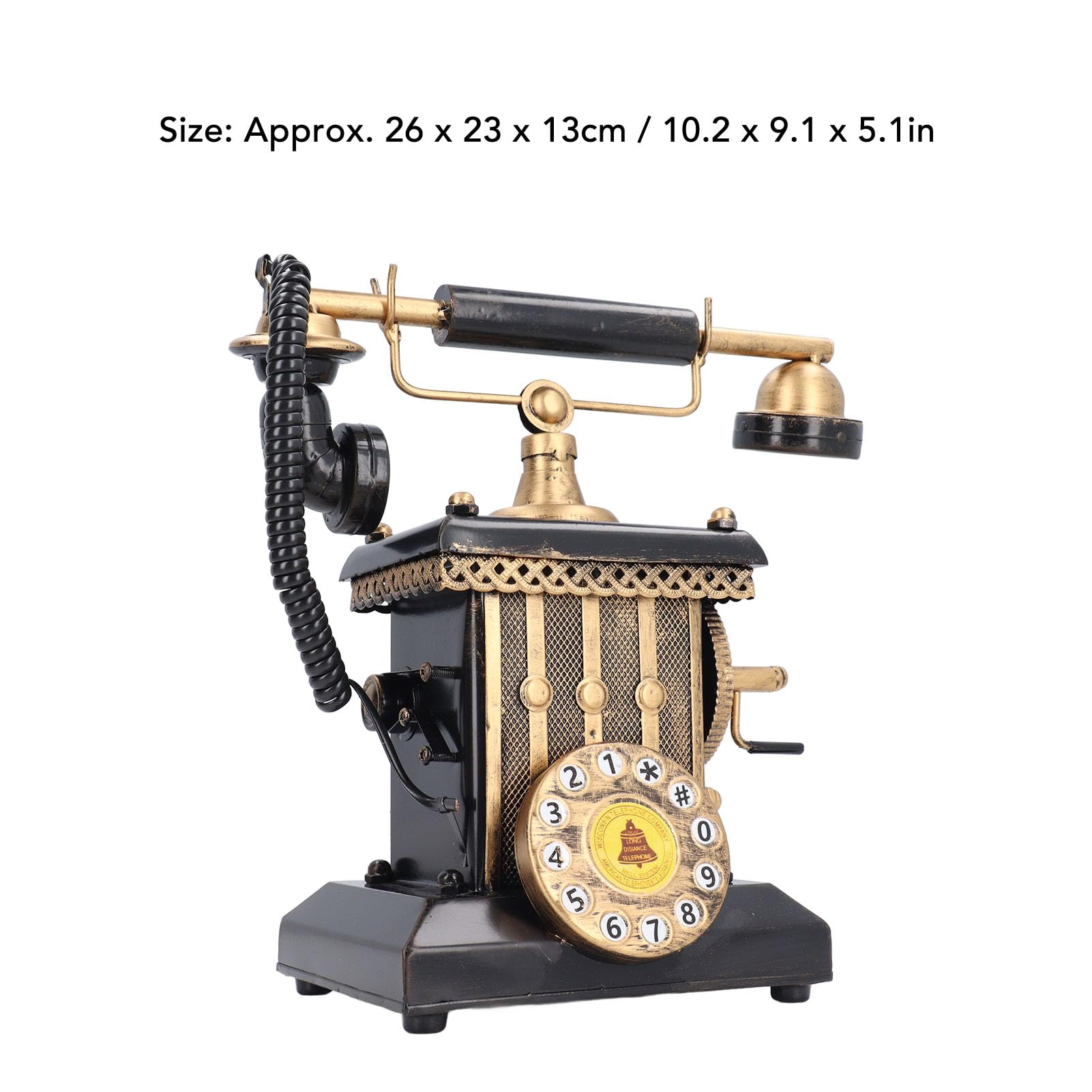 Kreatywny, Dekoracyjny Model Telefonu Retro Retro Vintage Telefon z Obrotowym Pokrętłem Model z żywicy z Tarczą z Przyciskiem do Domowego Baru Kawiarnianego