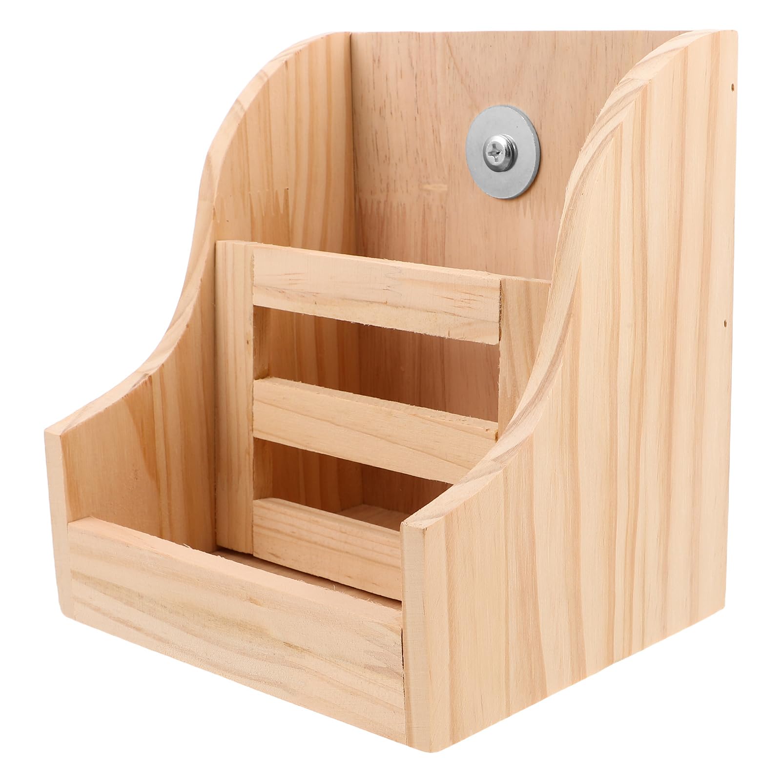 Holz Heuraufe mit Napf 2-in-1, Feste Montage für Kleintiere