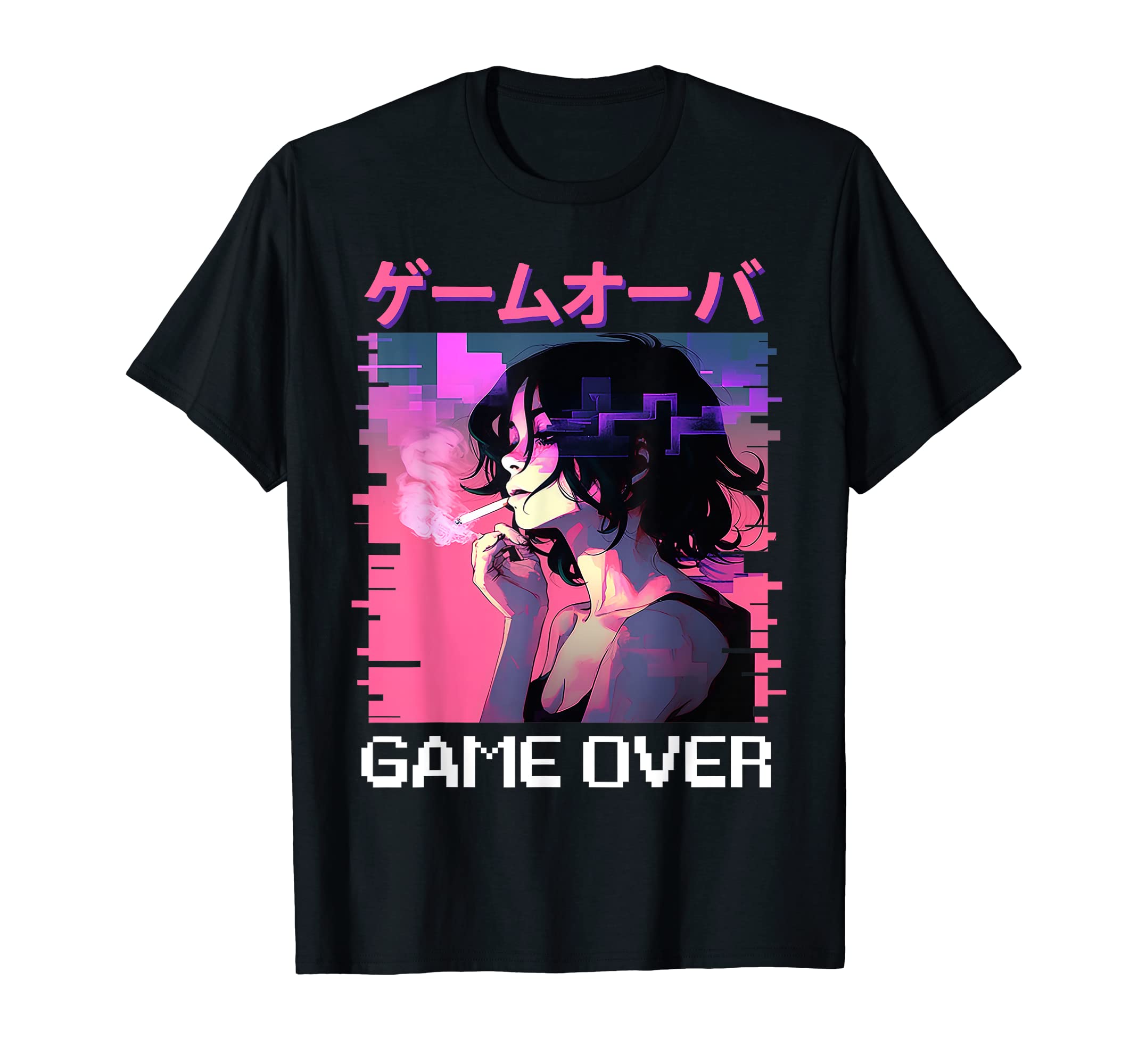 CaterpillarJapanese Vaporwave Sad Anime Girl Game Over Indie Aesthetic T-Shirt