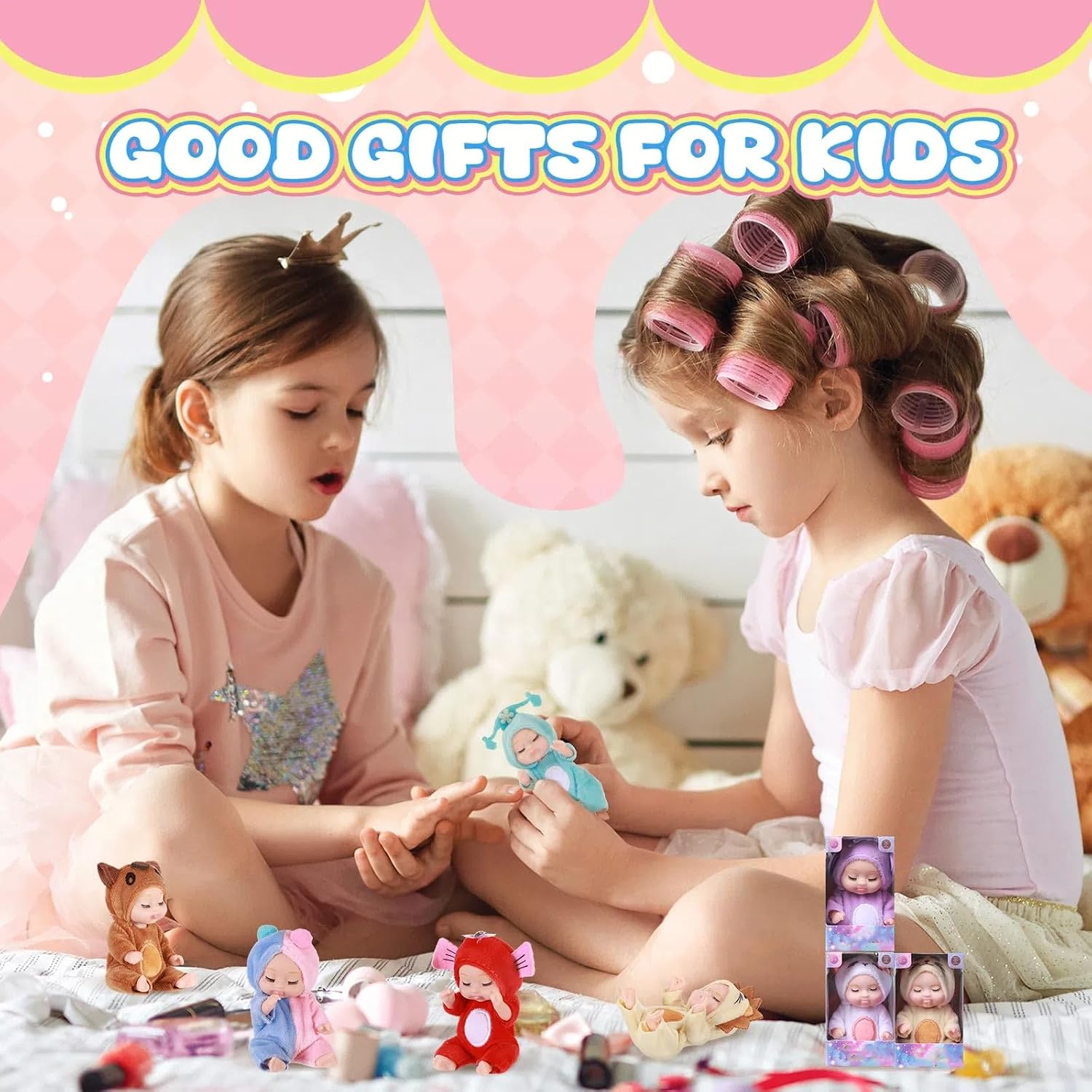 Hanaive 12 Pcs Mini Reborn Baby Doll Cute Easter Doll Gifts 4 Inch Realistic Dolls with Clothes Lifelike Mini Baby Dolls Set for Girl Boy 3+ Birthday Gift(Constellation Style)