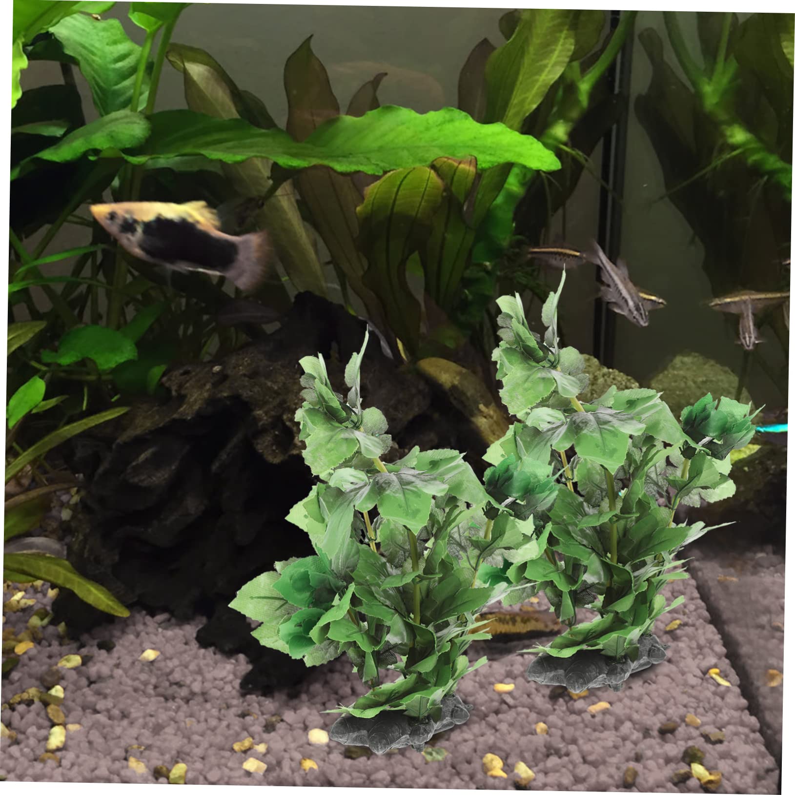 POPETPOP 5 Piezas pecera Plantas acuaticas Madera Flotante para Peces Agua Planta Artificial Original pequeña Planta de Acuario decoración Decorativa del Tanque de Peces el plastico