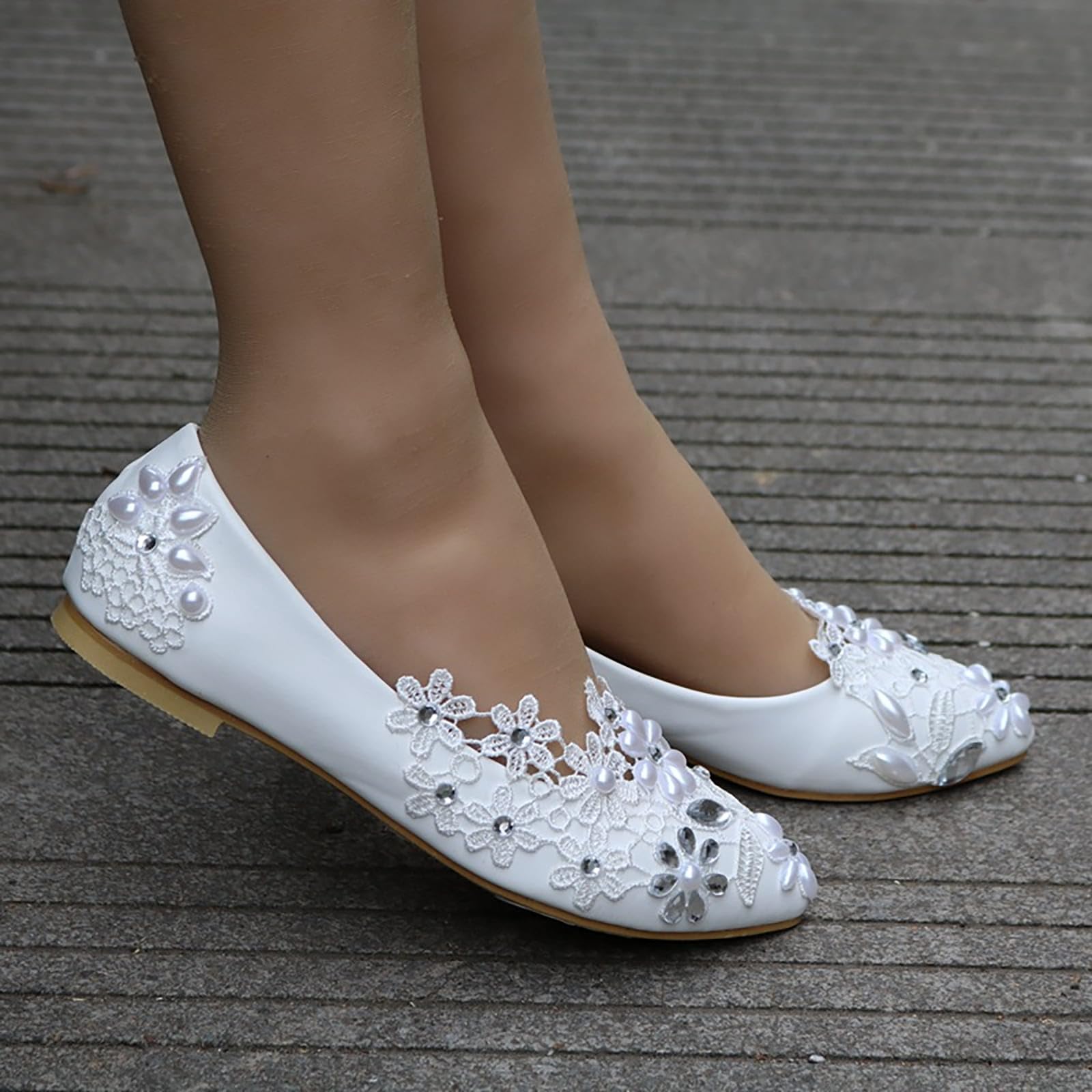 Ballerine da Donna con Applicazioni, Scarpe da Sposa, Ballerine Comode, Scarpe Eleganti da Donna