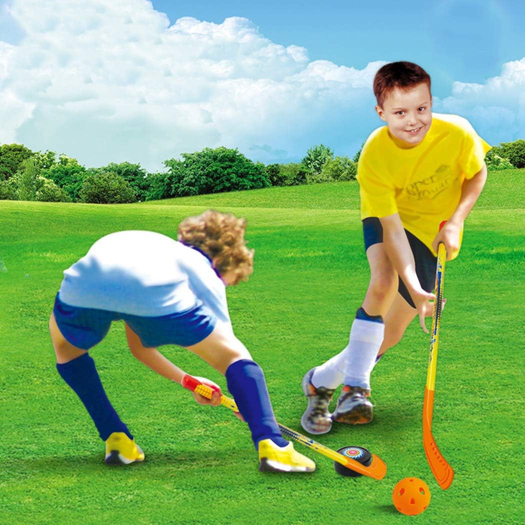 FunPa Kids Knee Hockey Set Funny Sport Game Toy Hockey Toy Set Hockey Stick Ball Set : Toys & Games