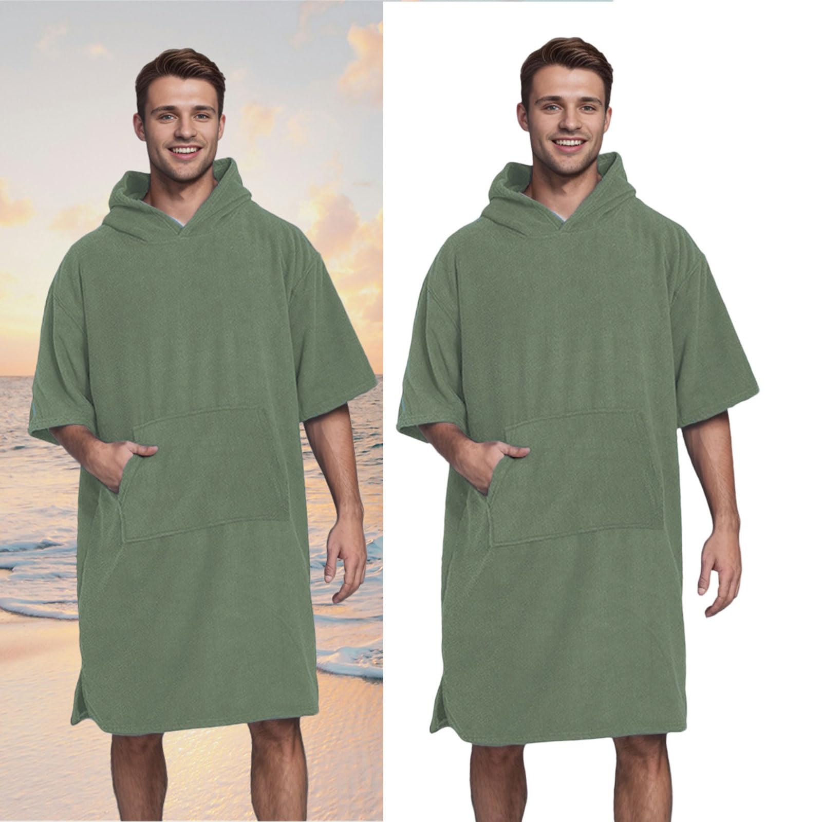 Albornoz de secado rápido de tamaño grande para playa, piscina, surf, toalla de microfibra con función de cambio de privacidad, bata fina de camping