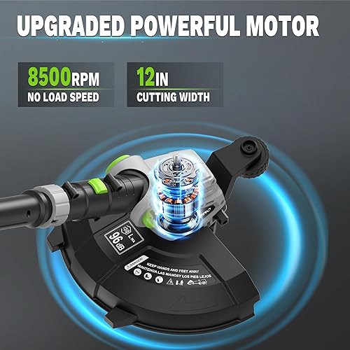 Miniatura 3 de Weed Wacker - Devorador de malezas eléctrico inalámbrico de 20 V 12 pulgadas con alimentación automática de línea, batería de 2.0 Ah y cargador