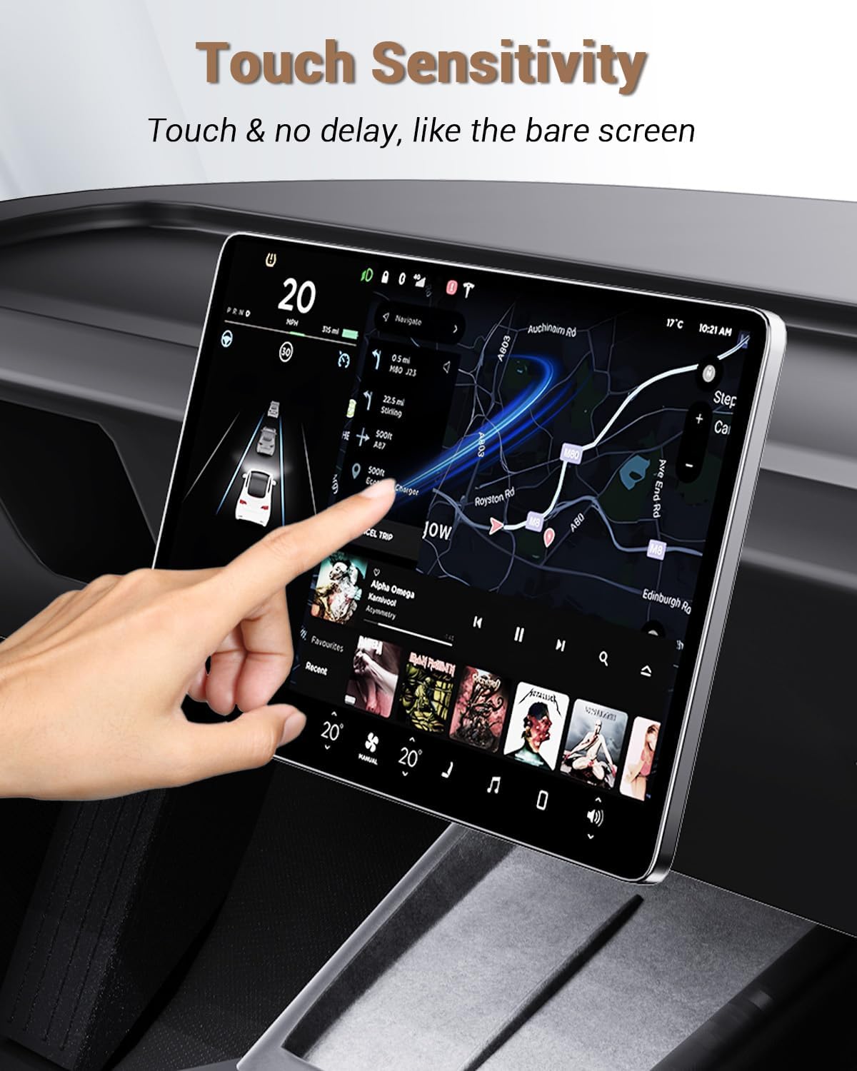 (2Pack) Matte Anti Glare 16" Model Y Screen Protector for Refreshed Premium/Performance 16 Inch Touchscreen 8" Rear Screen for 2026 Tesla Model Y Juniper Accessories [No More Glare & Fingerprint]
