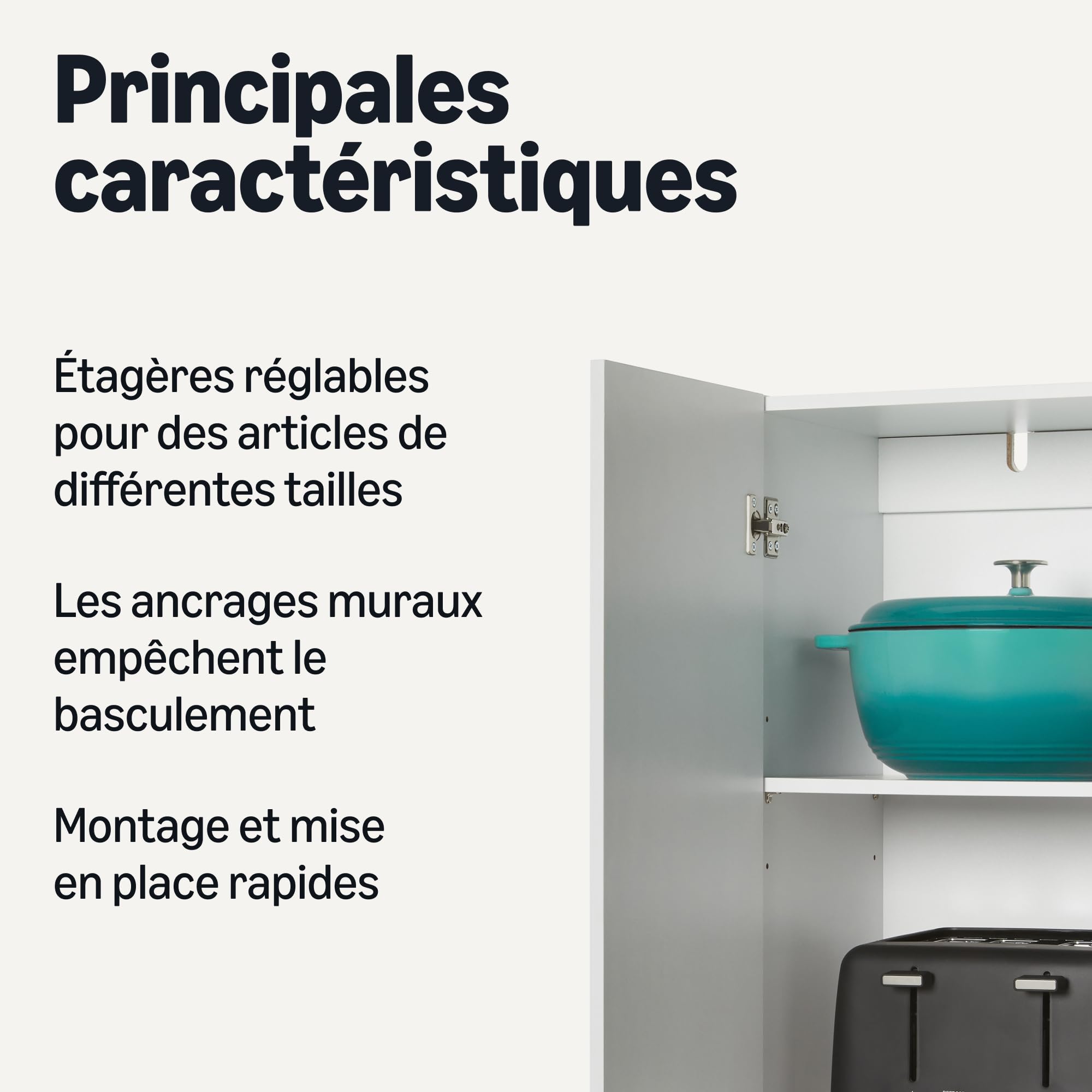 Amazon Basics Armoire de Rangement pour Cuisine, Couloir, Grande Armoire autoportante, Rangement de Garde-Manger étroit avec 2 Portes, étagères réglables, Blanc, 60 x 31,5 x 152,5 cm