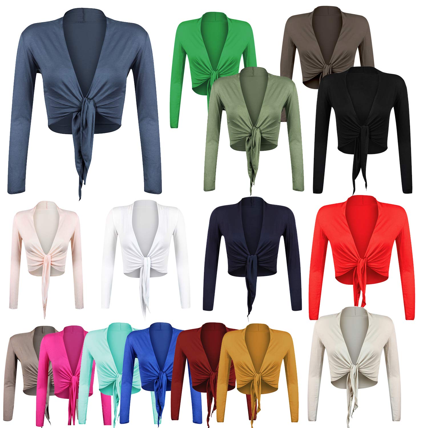 GLAMEXX24 Elegante Bolero da Donna Giacchetta con Maniche Lunghe