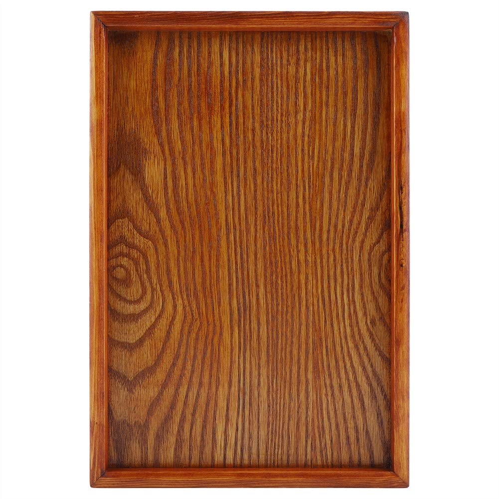Wooden Tea Tray,Traditional Chinese Japanese wooden rectangular tea tray coffee fruit snack tray, widely used in restaurants(30 * 20cm)