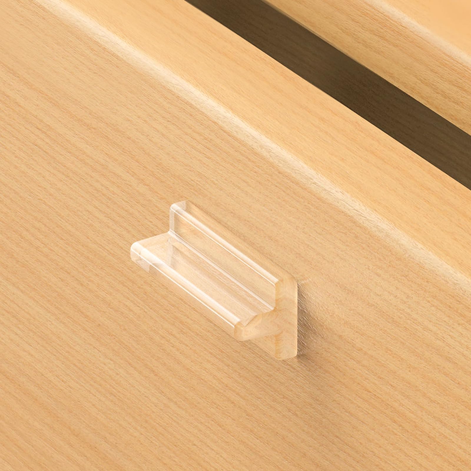 Clear Self-Adhesive Invisible Drawer Pulls, No Drill & Nails Hidden Cabinet Handles, Strong Self-Stick Concealed Transparent Silicone Push Pull Handle for Furniture, Wardrobe, Drawers, Doors (4PCS)