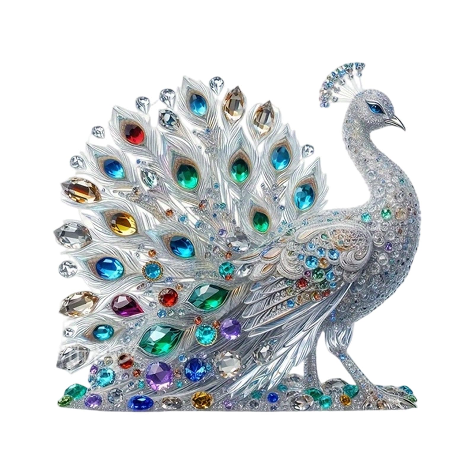 Tsophreniq Peacocks Statue Figurines Animal Sculpture Home Decors Tabletop Centerpieces Collectible Decorative Figurine Acrylic Peacocks Figurines