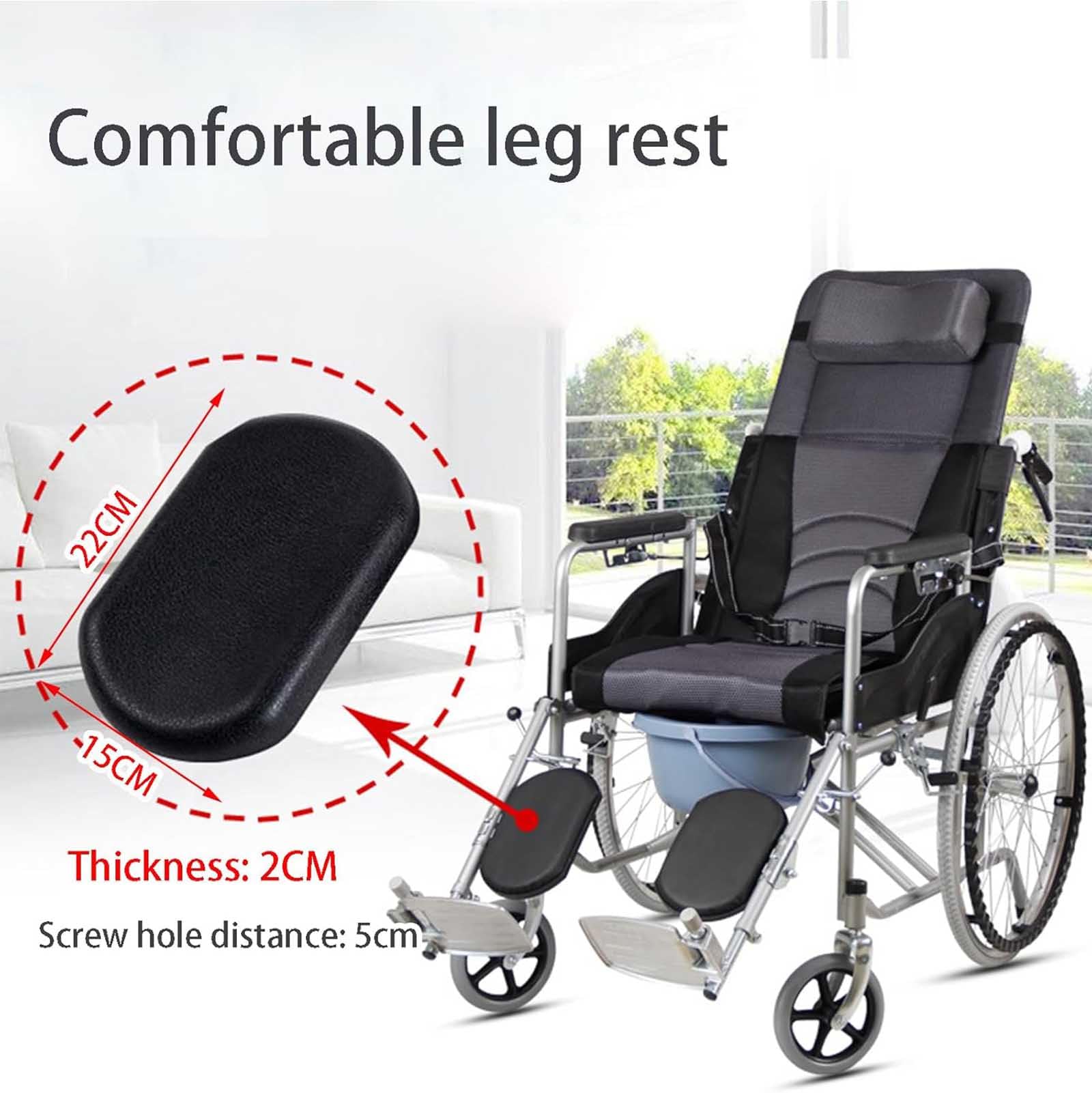 Reposapiés universal para silla de ruedas con ángulo ajustable y cojines para apoyo ortopédico y recuperación de lesiones