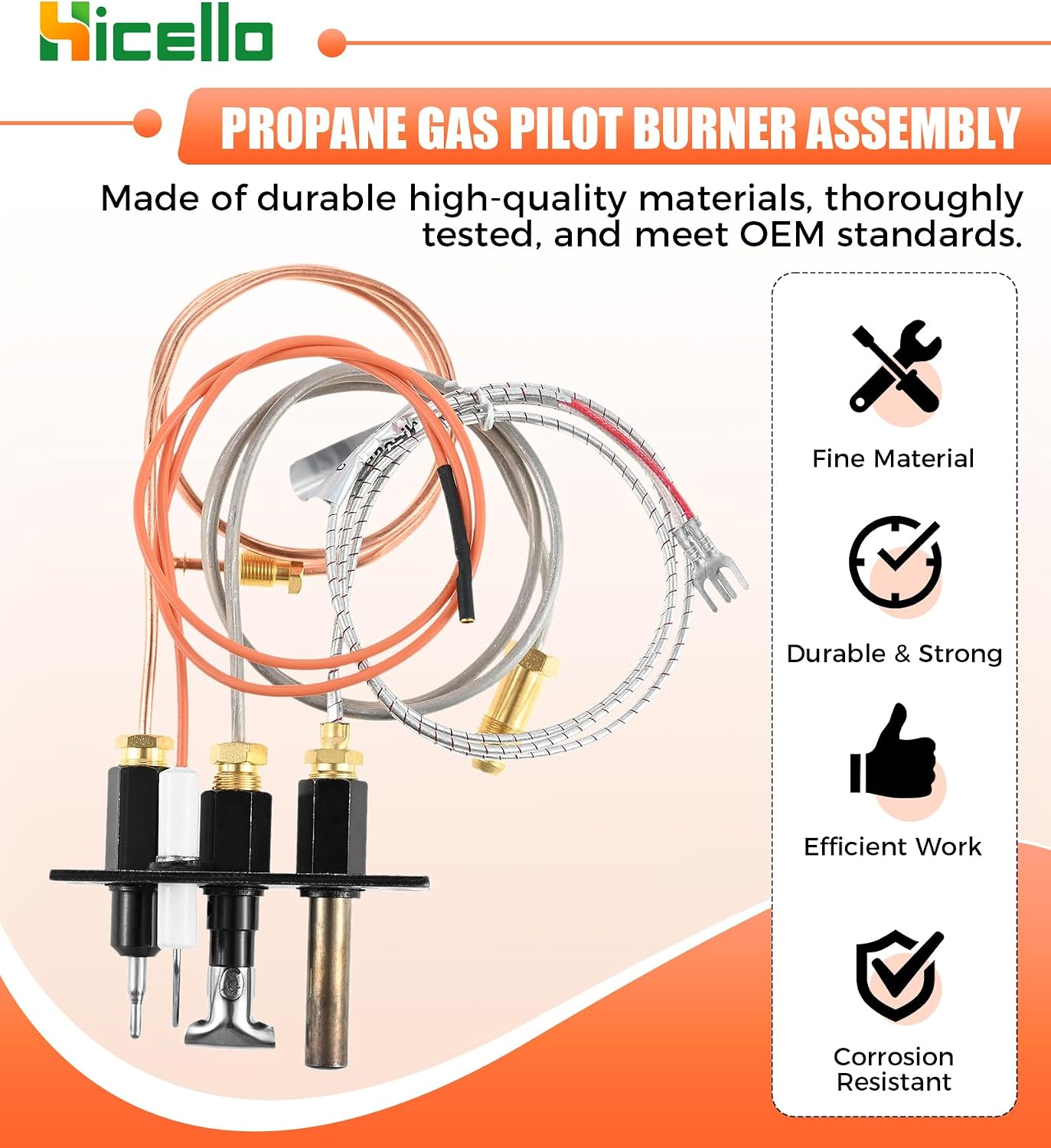 4021-737 Pilot Assembly Repair Kit Liquid Propane (LP) Replaces 485-511A with Thermocouple and Thermopile. Compatile with Heat N Glo, Heatilator, Quadrafire Fireplaces