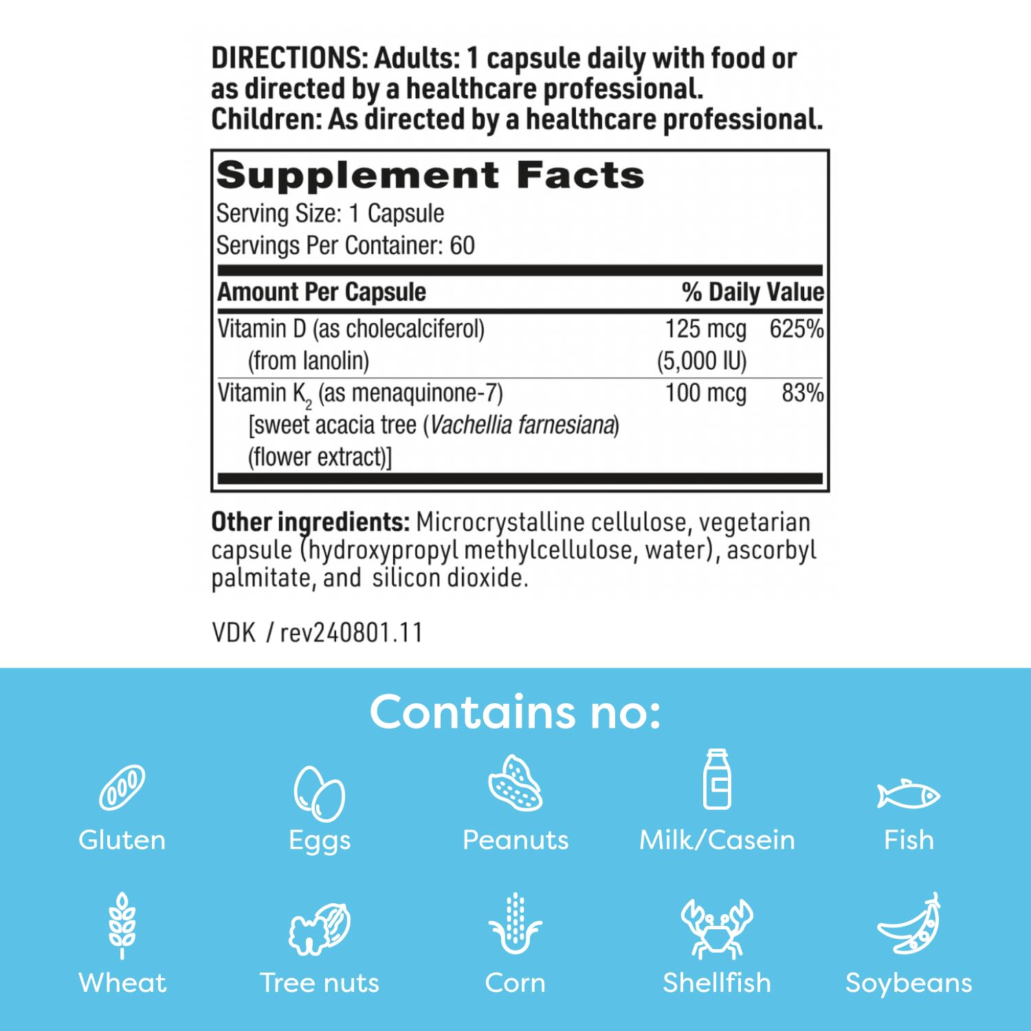 SFI Health Klaire Labs Vitamin D Plus K, 60 Count — Amazon image 7