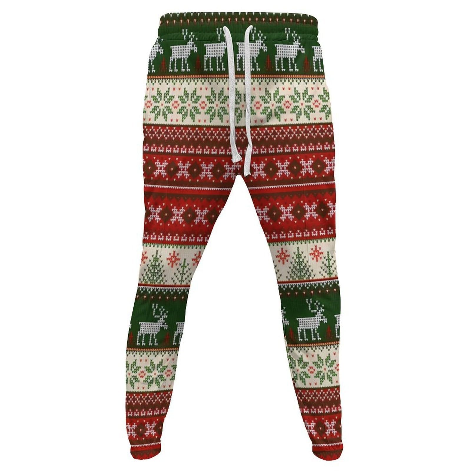 Celucke Weihnachtsanzug Herren Christmas 3D Drucke 2-teiliges Langarm Hoodie und Jogginghose Set mit Tasche Jogginganzug Bequem und Warm Tracksuit für Weihnachten,Sport und Freizeit