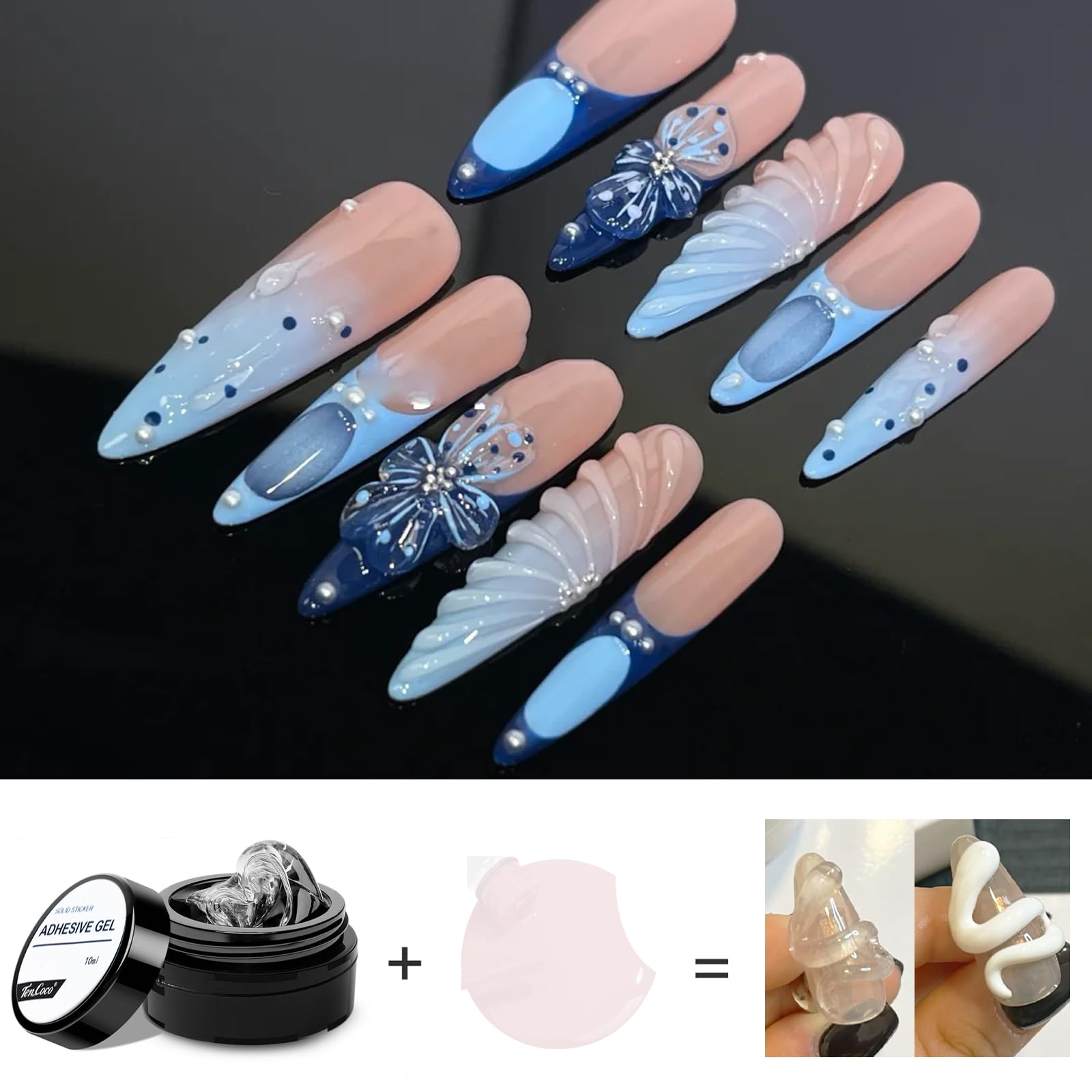 2PCS 3D Nail Gel, Clear Builder Gel, Sculpture Poly Gel Hard Gel, Nail Carving Gel, Non-stick Nail Extension Gel for Nail Painting Nail Art Design, Nail Decoration Manicure Nail Salon - Image 2