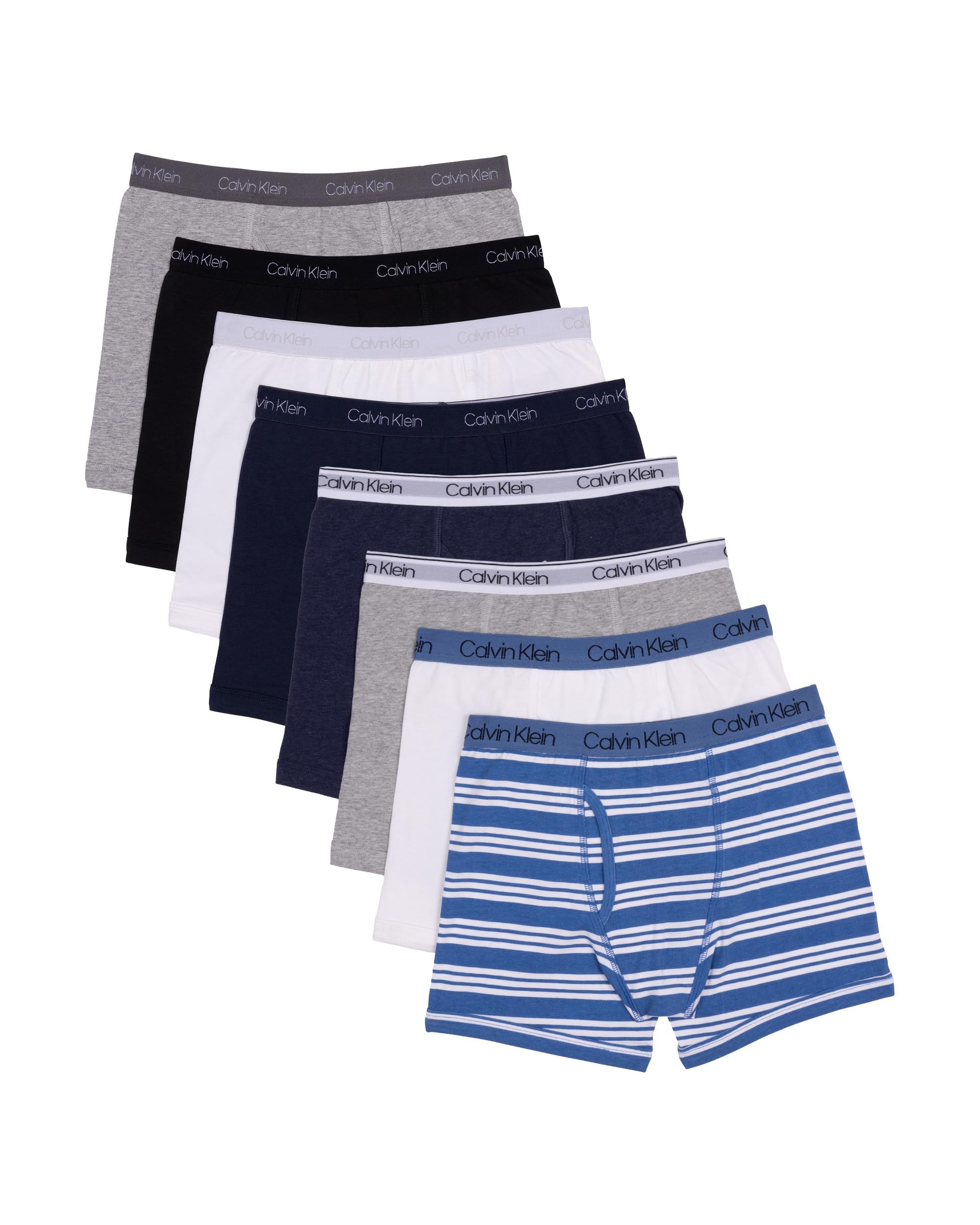 Calvin Klein Kids Boys Modern Cotton Boxer Brief Underwear 8-Pack Stripe Pack X-Large