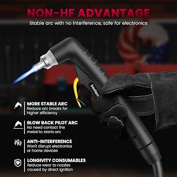 Bestarc Plasma Cutter, [Blow Back Pilot Arc][Large LED][Air Sensor] 55A Non-HF Plasma Cutter Machine 110V/220V Dual Voltage, 5/8 Clean Cut 4/5 Max Cut, Post Flow, 2T/4T for Beginners DIY