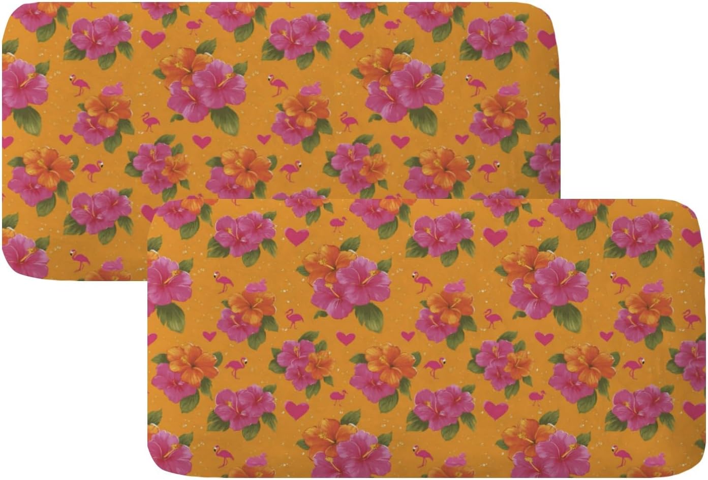 Pink Tropic Motif Loveseat Covers Couch Covers for 2 Cushion Couch, 2-Piece Stretch Sofa Slipcovers Anti-Slip Washable Furniture Protectors for Dogs Pets