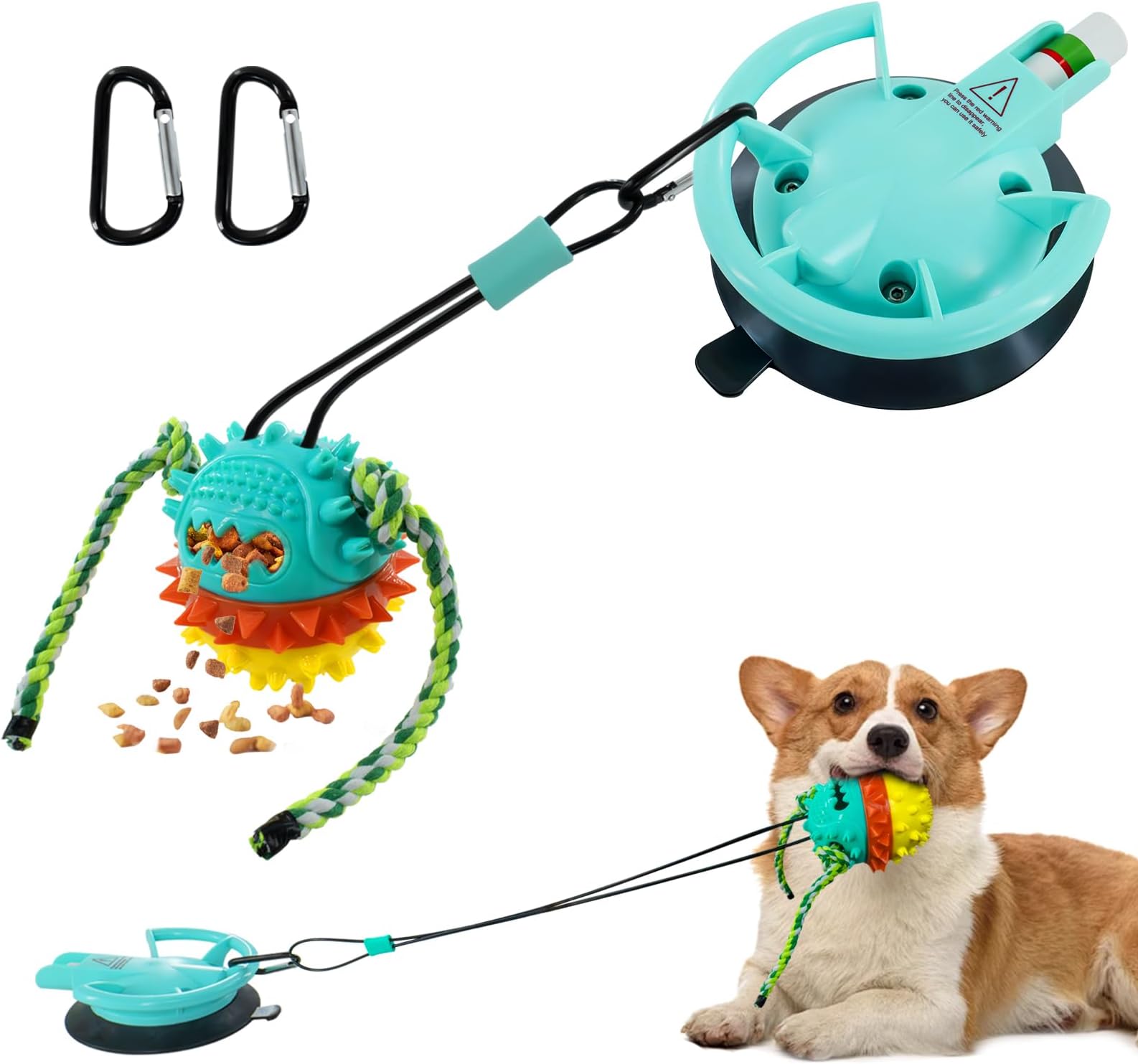Dog Toys Ball,Suction Cup Tug of War Dog Toy,Dog Toys for Aggressive Chewers,Dog Self Playing Toys for Boredom With Individually&Removable Suction Cups, Also For Pets Bathing Brushing Playing
