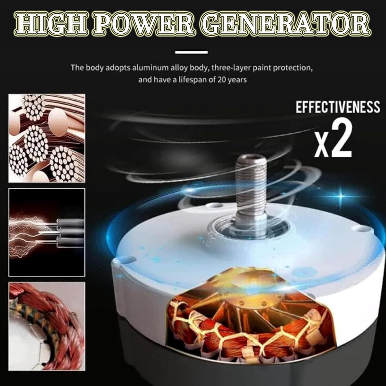Alternatore Trifase, Alternatori Senza Ingranaggi per Turbine Eoliche, Generatore a Magnete Permanente a Basso Numero Di Giri, Generatore Di Motore Elettrico 12v 24v 48v,10000W-24V