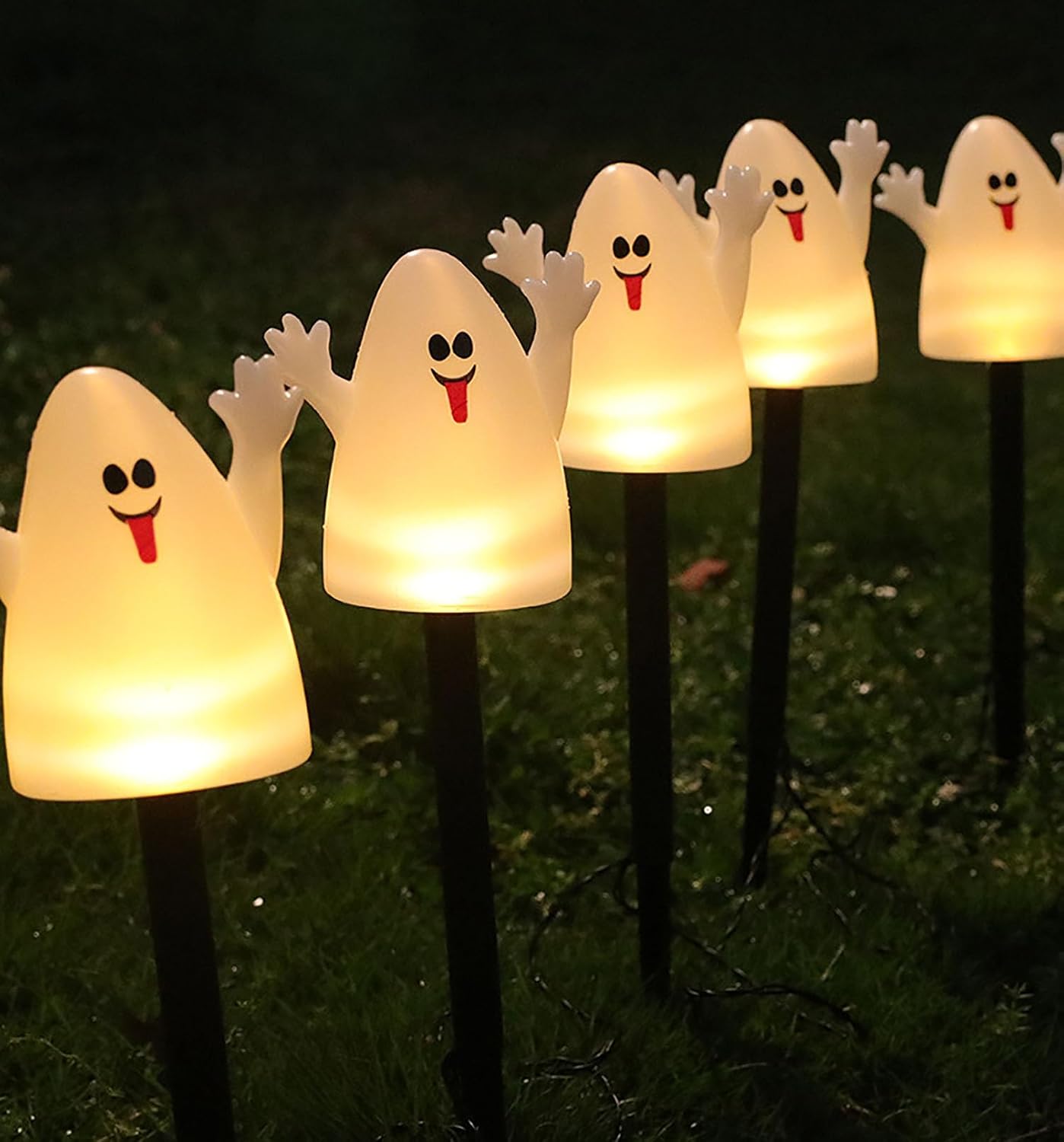 Amazon.com : KINQUINN Set of 5 Halloween Ghost Pathway Lights for ...