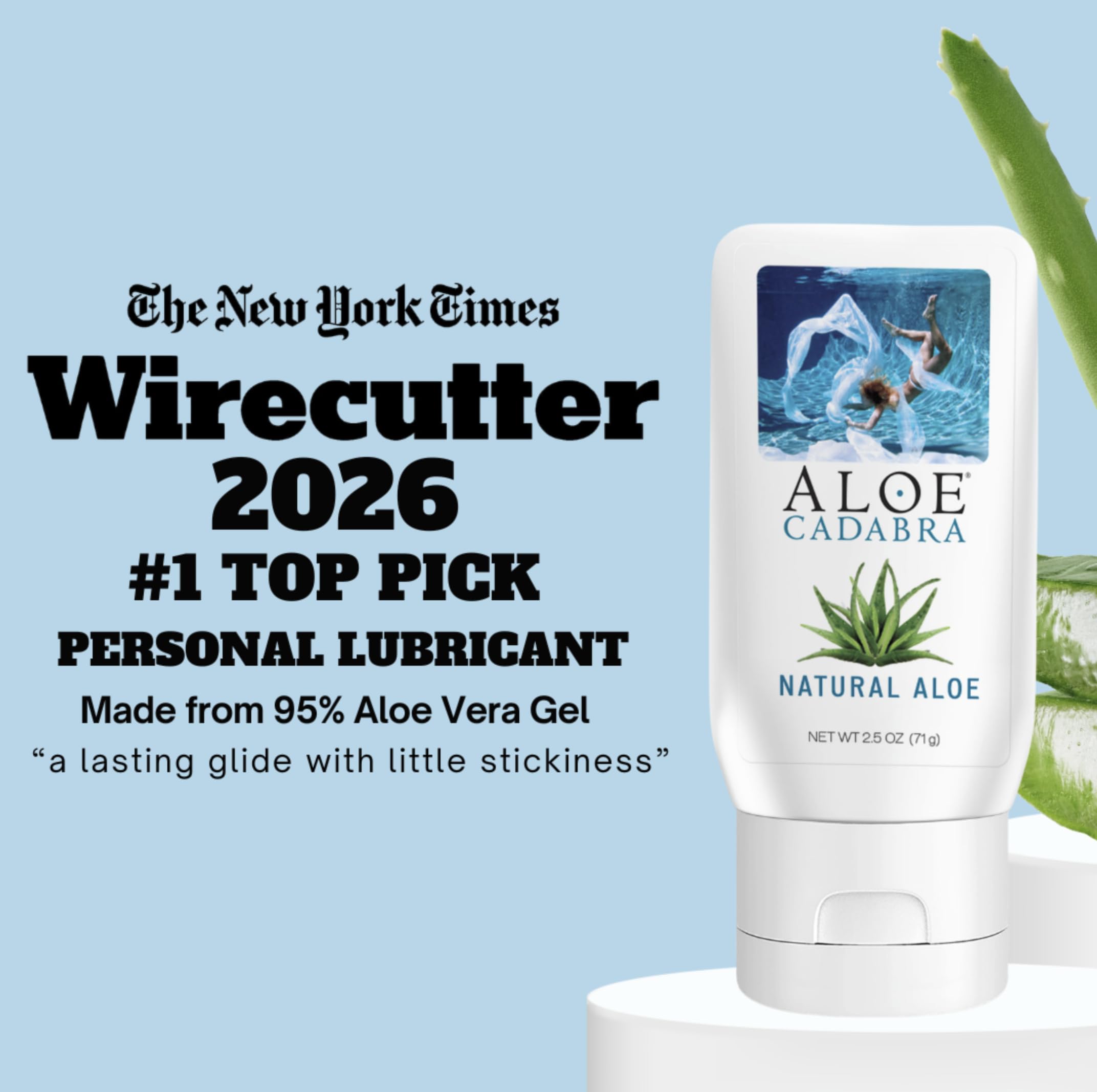 Aloe Cadabra Organic Personal Lubricant and Natural Vaginal Moisturizer with 95% Aloe Vera, Natural Aloe, 2.5 Ounce (Pack of 3)