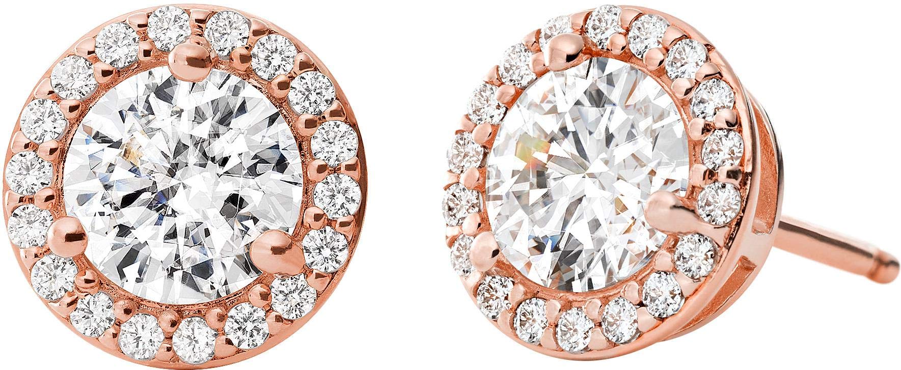 Women's Michael Kors 14Ct Rose Gold Plated Silver Halo Stud Earrings