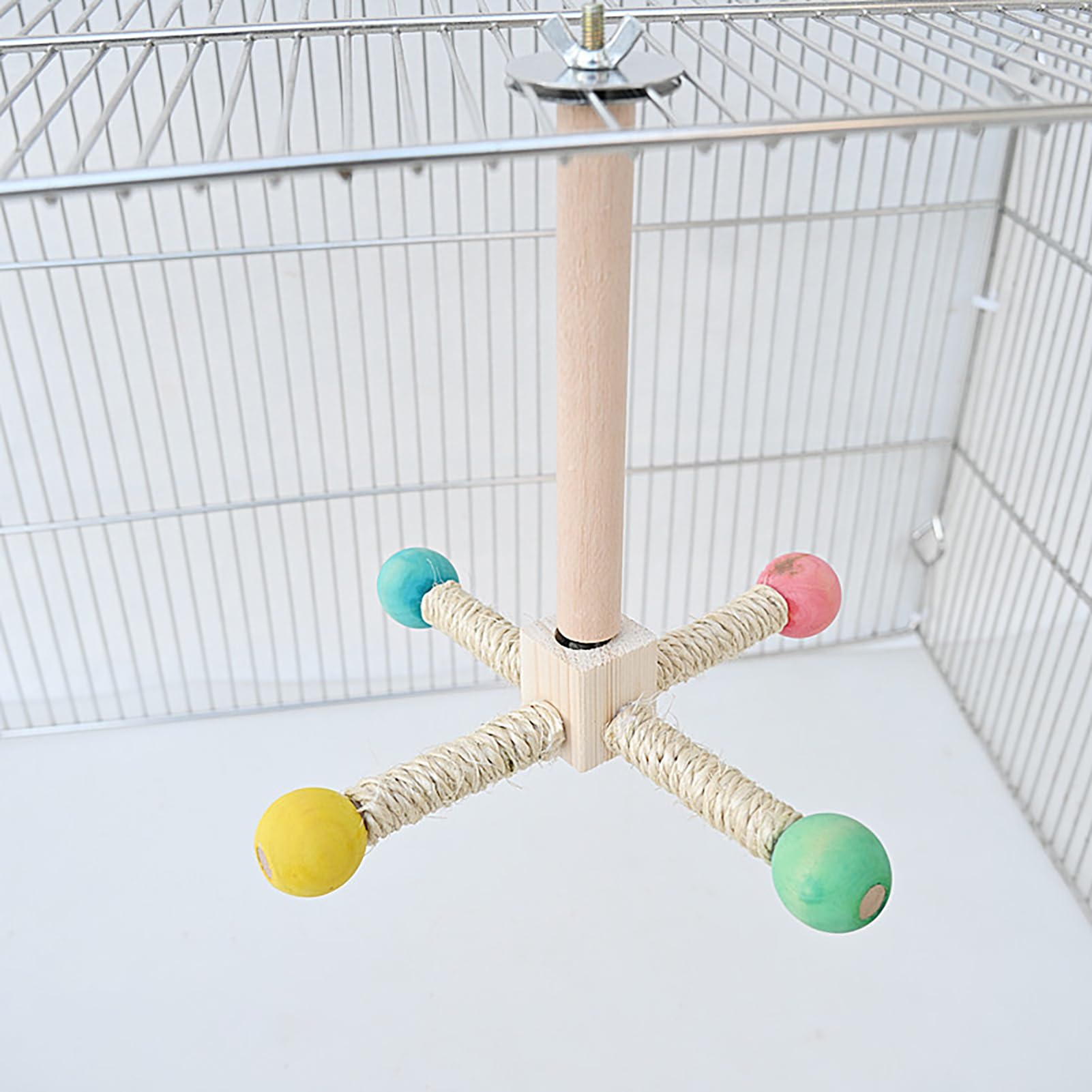 Giocattoli per Uccelli di Legno Parco Giochi per Pappagalli giostra Accessori Gabbie per Uccelli Posatoi Colorato (m)